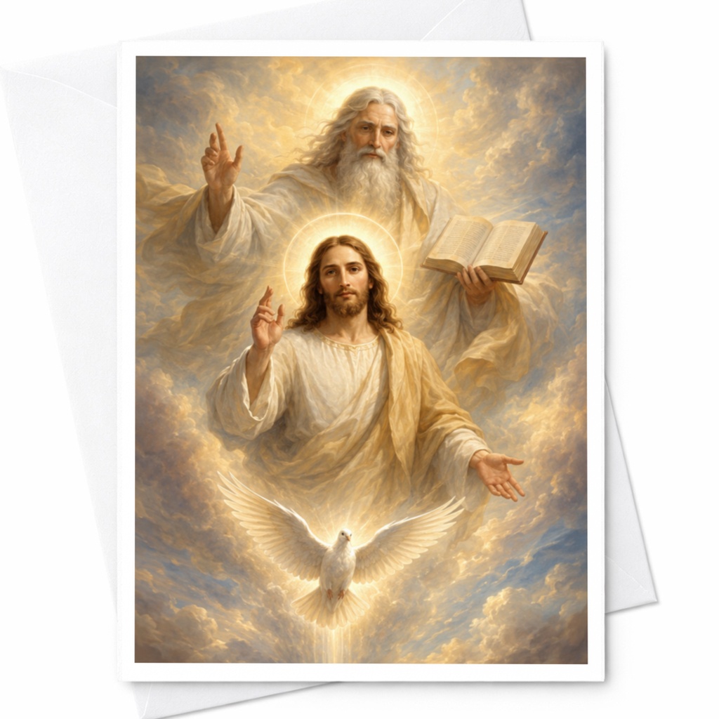 Religious Greeting Card Holy Figures Dove Spiritual Blank Card Inspirational Christian Art Faith Card For Religious Occasions C4023