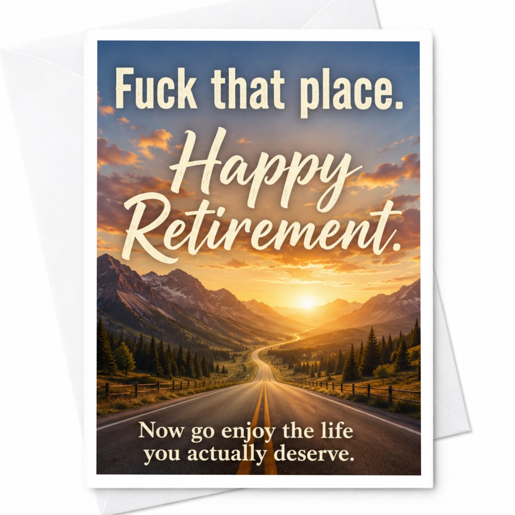 Fuck That Place. Happy Retirement. Funny Retirement Card Colleague Farewell Card Enjoy Life Retirement Card For Friend C3996