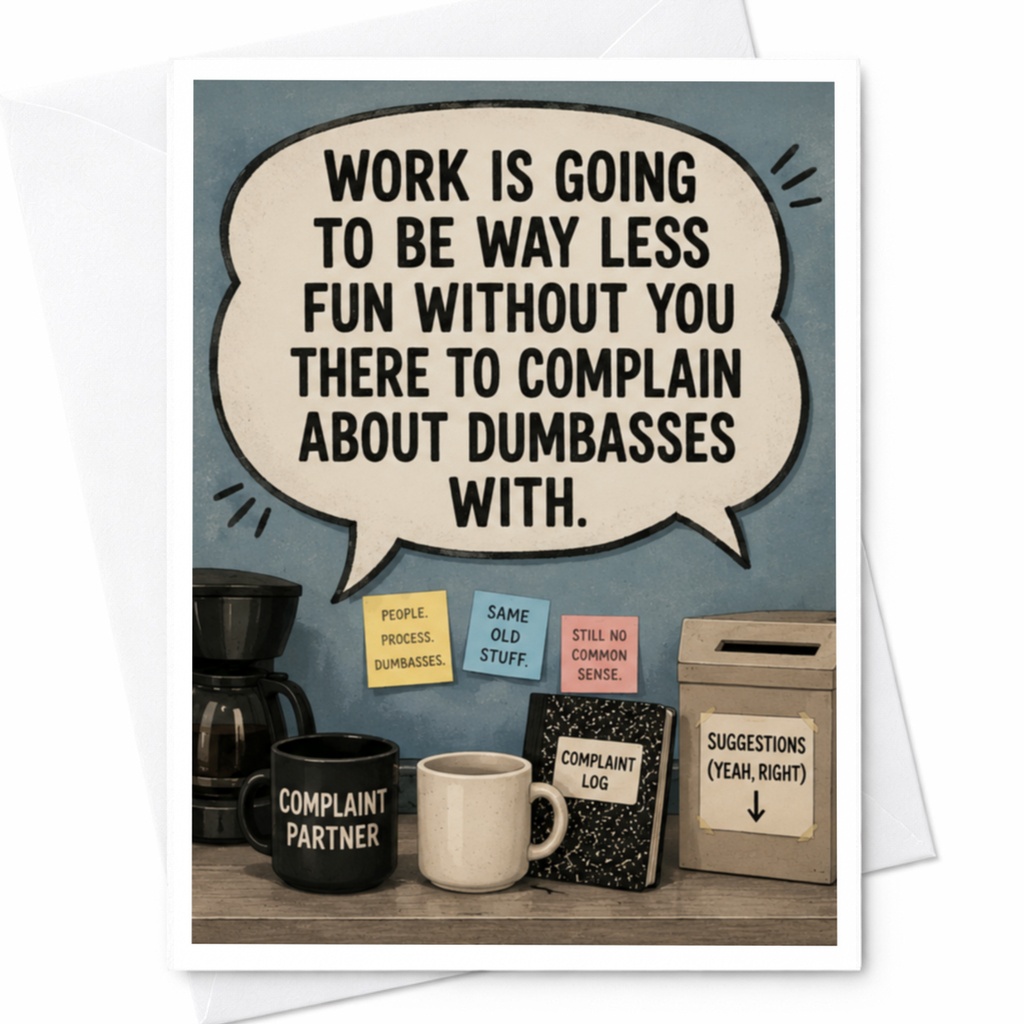 Work Is Going To Be Way Less Fun Without You Funny Farewell Card For Coworker Office Goodbye Card Colleague Leaving Work C4000