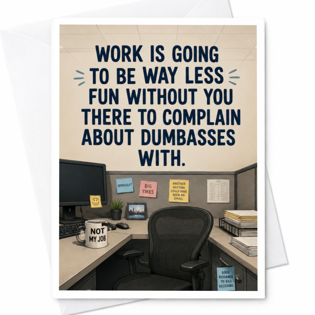 Work Is Going To Be Way Less Fun Without You Farewell Card Funny Goodbye Card For Coworker Office Leaving Card C4001