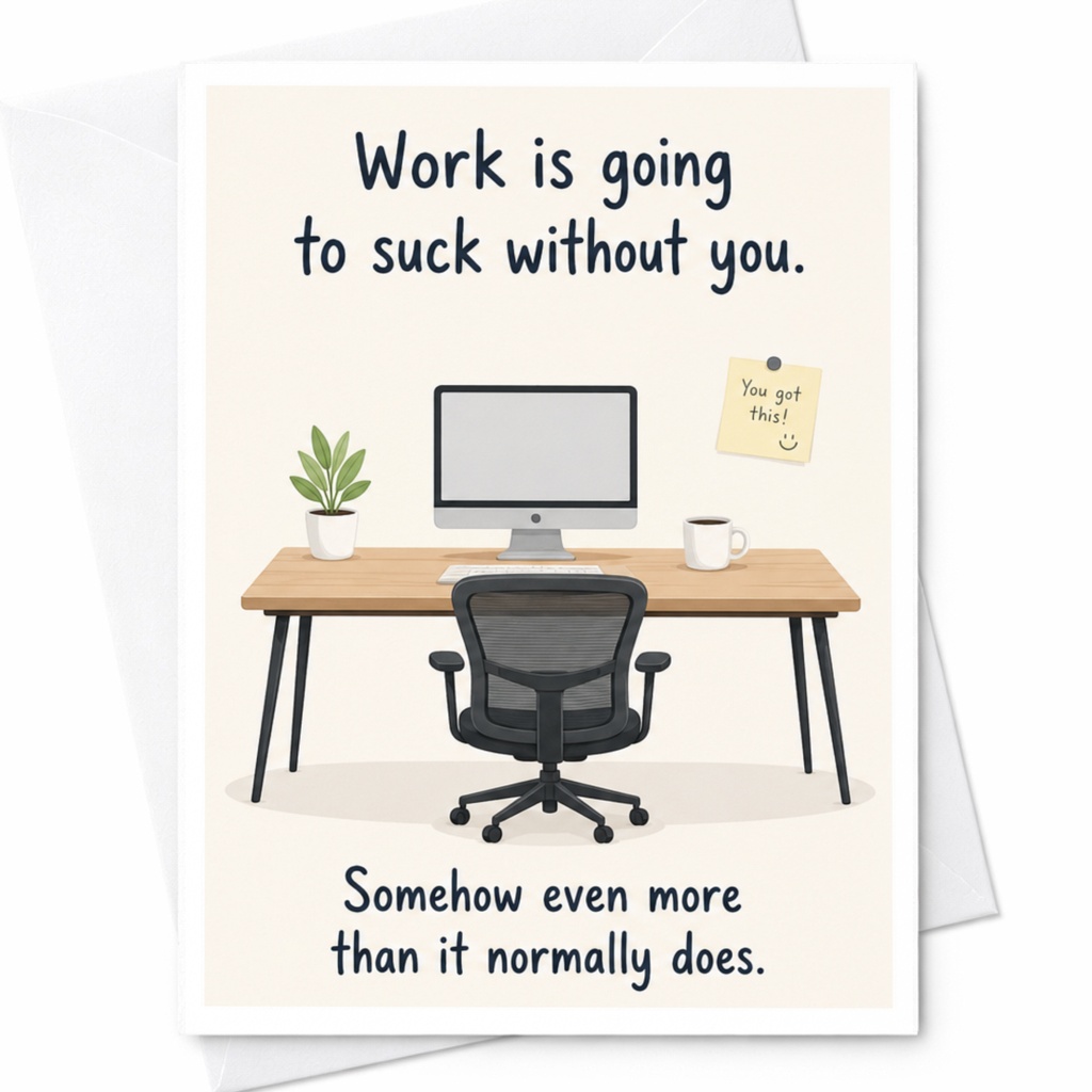 Work Is Going To Suck Without You Funny Retirement Card Office Farewell Card For Coworker Goodbye Card Work Card C4011