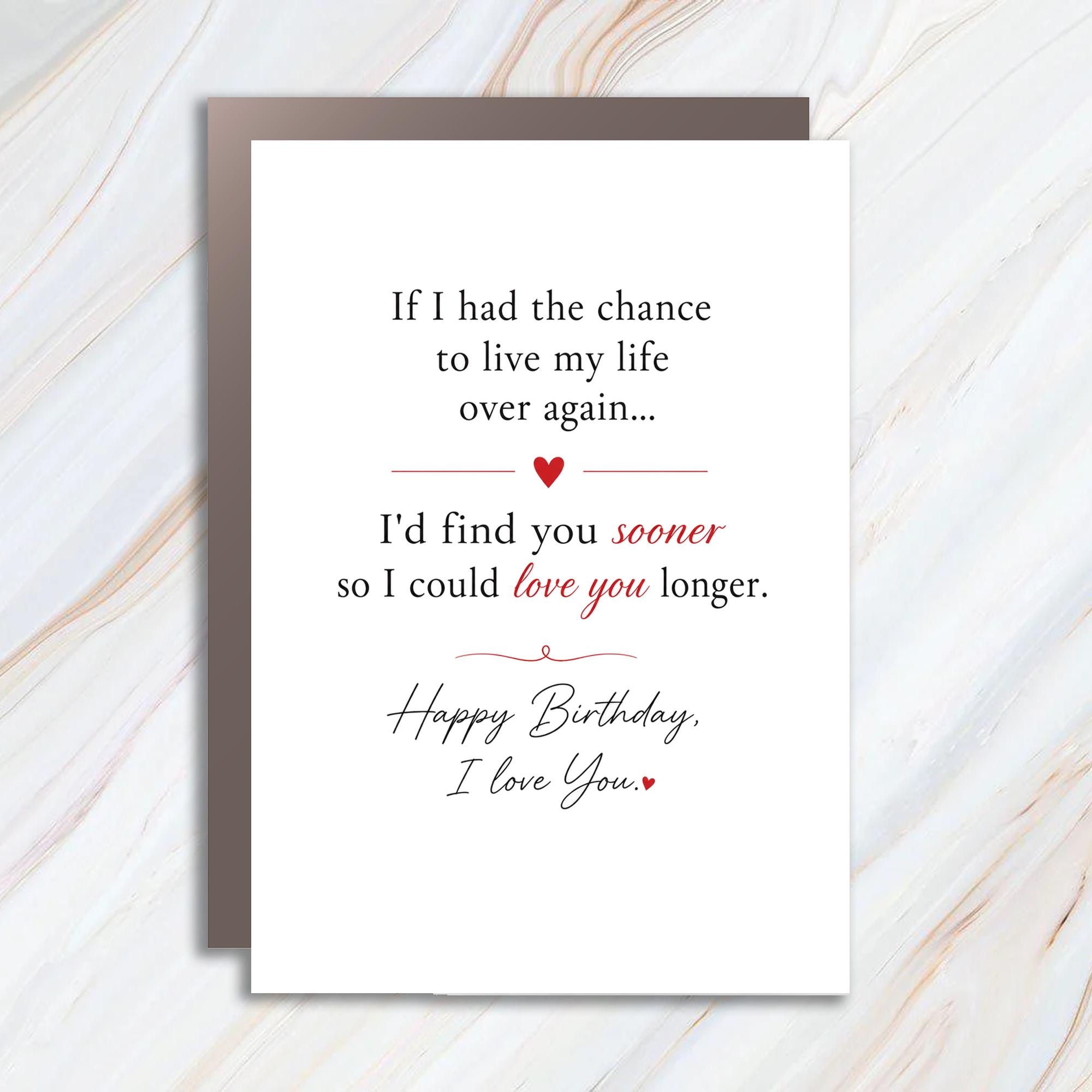 If I Had The Chance Romantic Birthday Card For Husband Wife Partner I Love You Sentimental Greeting Card BC141