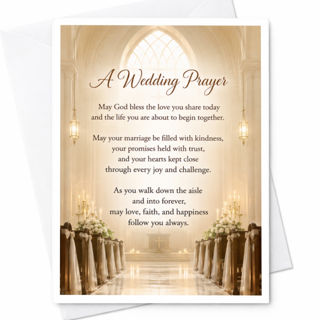 A Wedding Prayer Spiritual Blessing Wedding Card For Bride And Groom Heartfelt Marriage Wishes Newlywed Couple Greeting Card C4035