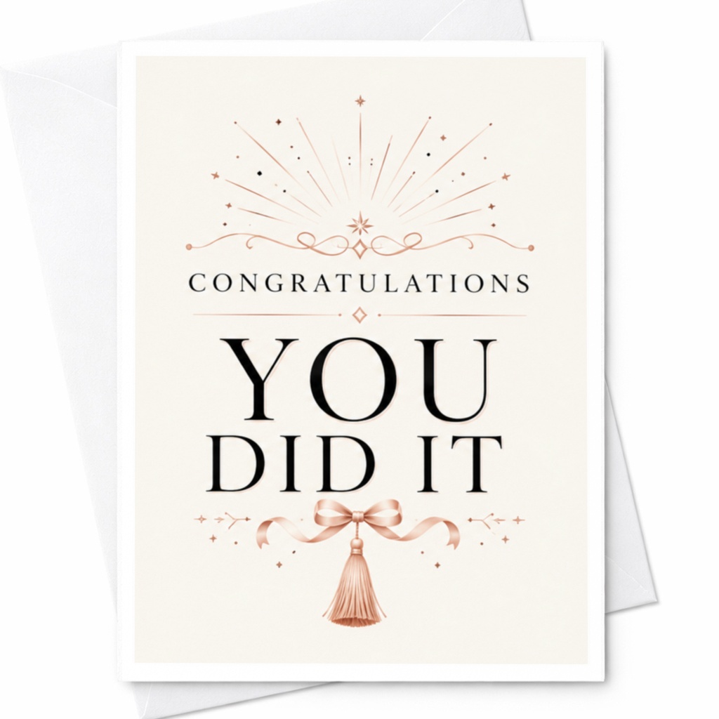Congratulations You Did It Graduation Card Academic Achievement Congrats For Student Graduate Diploma Holder C4044