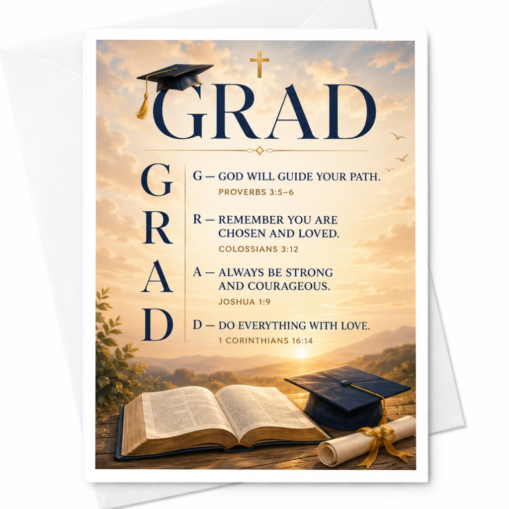 Grad God Will Guide Your Path Graduation Card Inspirational Christian Graduation Card For Graduate Bible Verse Card C4055