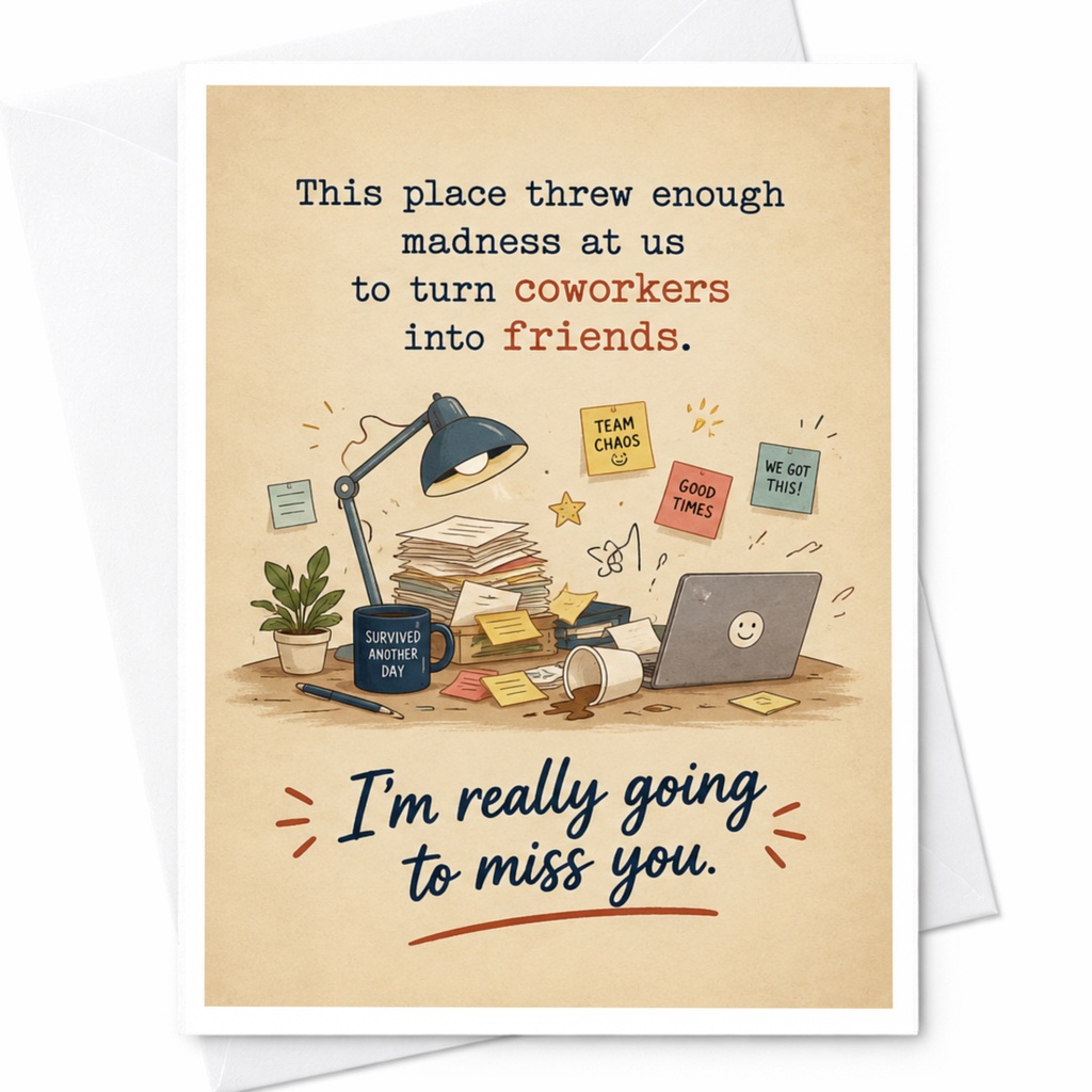 This Place Threw Enough Madness At Us Farewell Card Coworkers Into Friends I'm Really Going To Miss You Goodbye Card C4062