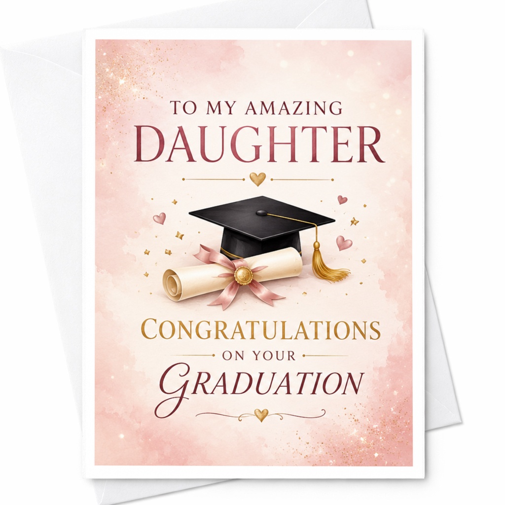 To My Amazing Daughter Congratulations On Your Graduation Graduation Card For Daughter Proud Parent Keepsake Cap Diploma C4047