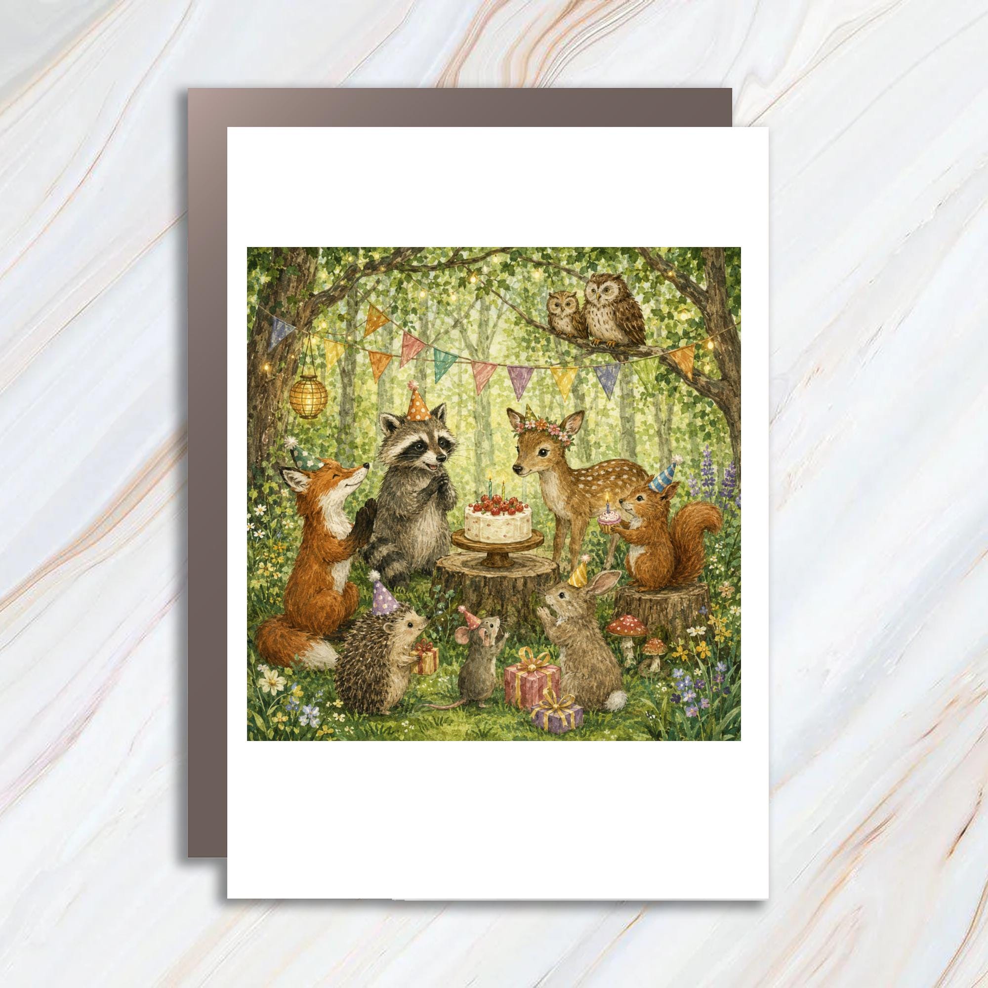 Woodland Animal Birthday Party Card Cute Forest Friends Greeting Card For Kids Animal Lover Birthday Celebration BC159