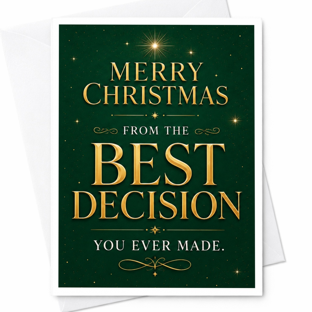 Merry Christmas From The Best Decision You Ever Made Funny Christmas Card For Husband Boyfriend Holiday Card For Him C4099