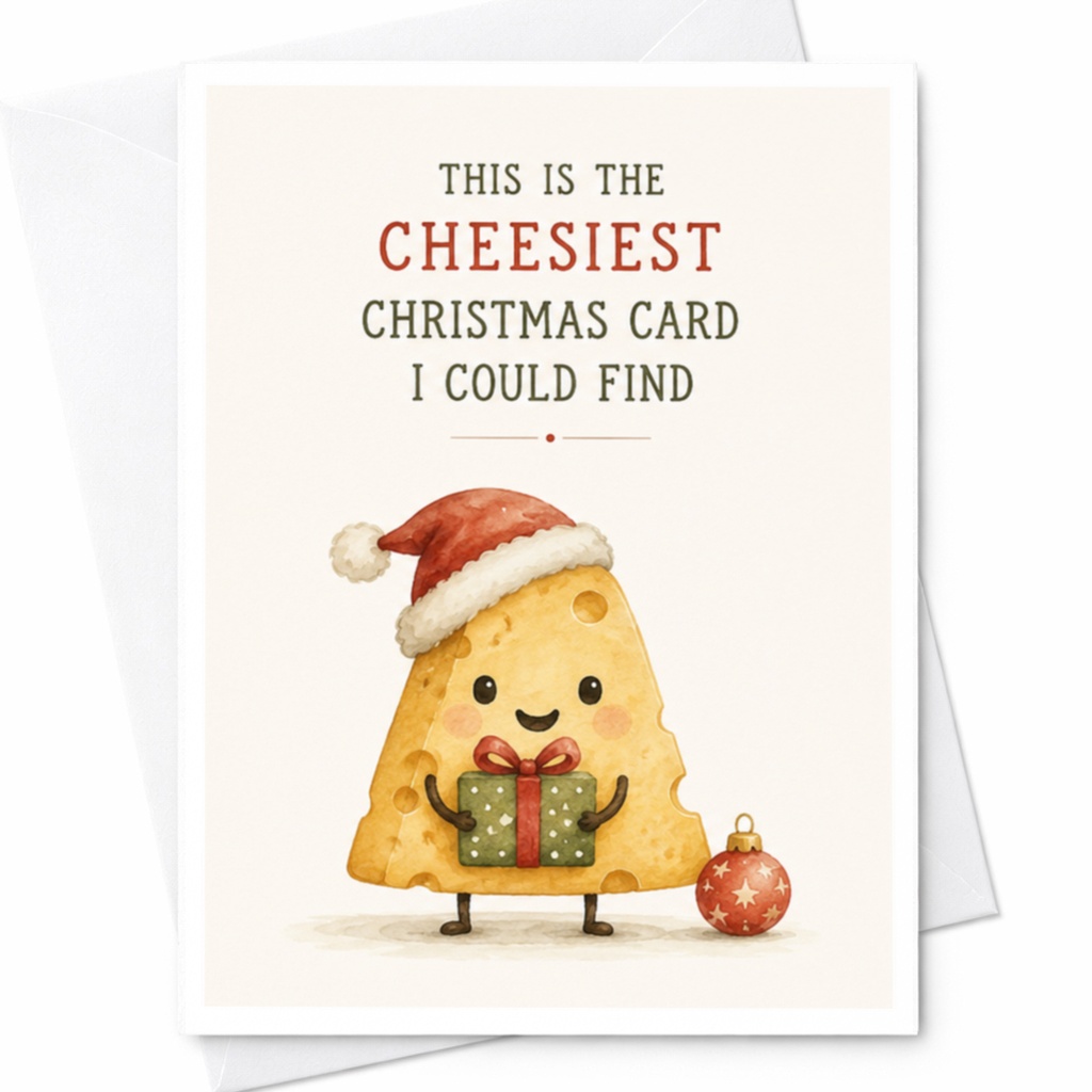 This Is The Cheesiest Christmas Card I Could Find Funny Holiday Greeting Card Cute Cheese For Friends Family C4080