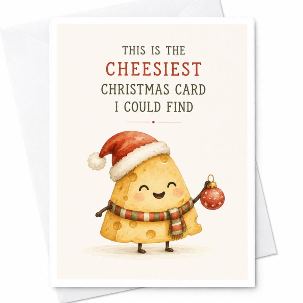 This Is The Cheesiest Christmas Card I Could Find Funny Holiday Greeting Card Cute Cheese Xmas Card For Friends Family C4081