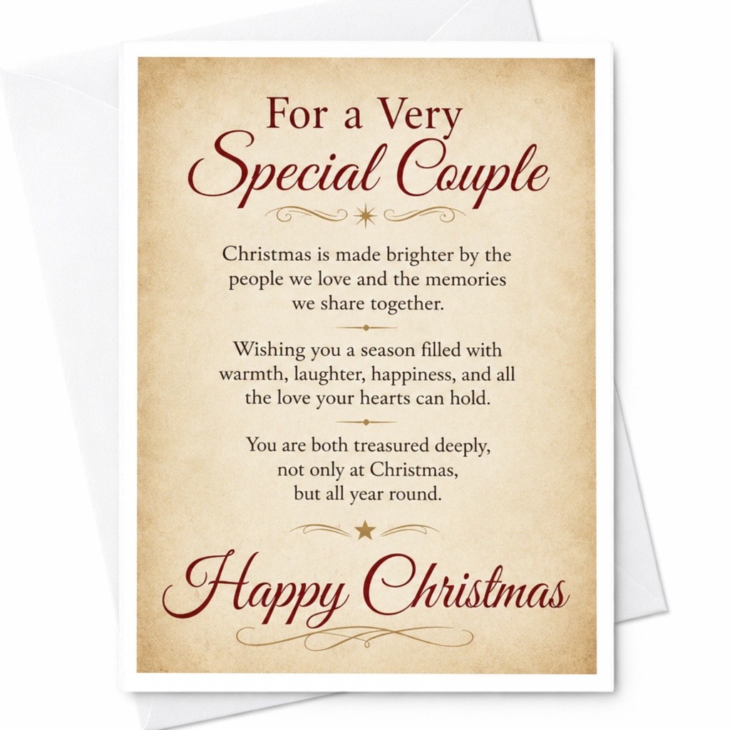For A Very Special Couple Happy Christmas Card Romantic Holiday Greeting For Couple Warm Wishes Festive Season Card C4151