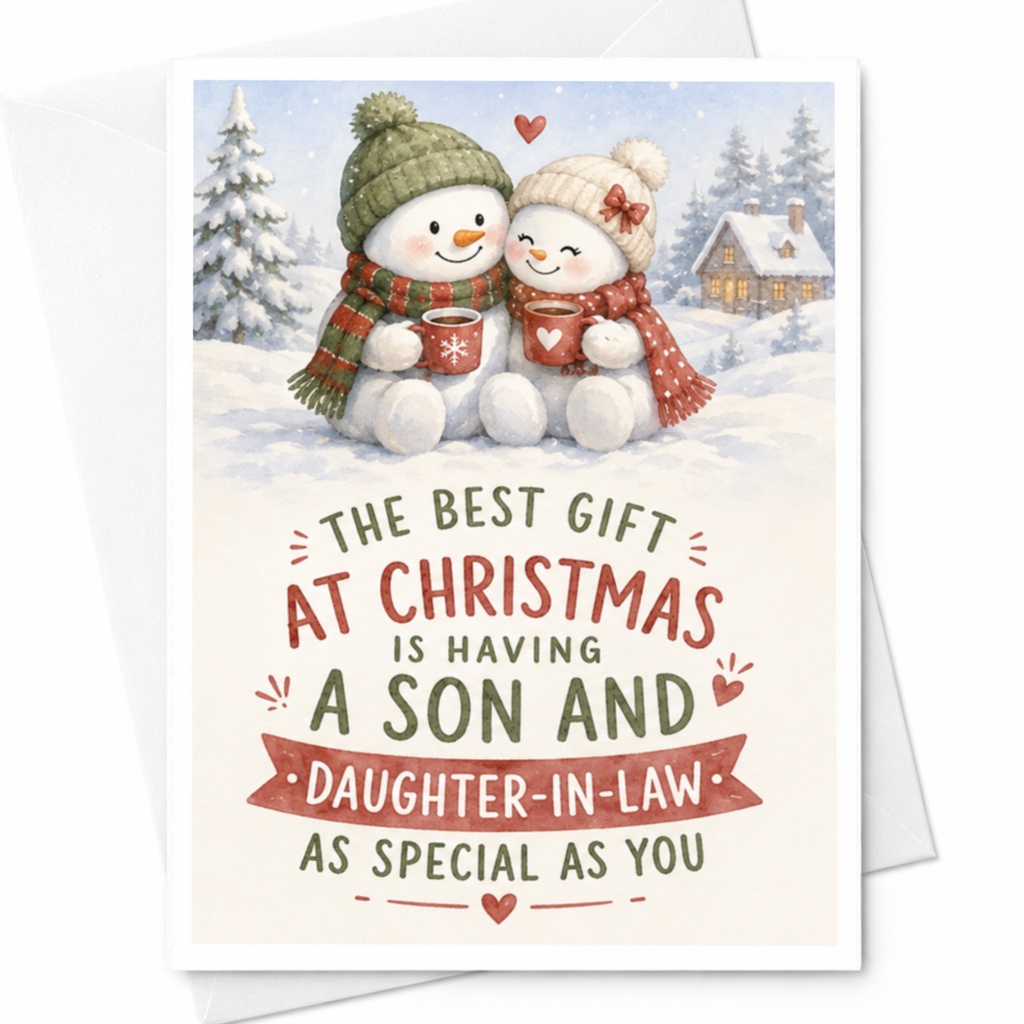 The Best Gift At Christmas Is Having A Son And Daughter-In-Law As Special As You Christmas Card For Parents Heartfelt Holiday Gree C4182