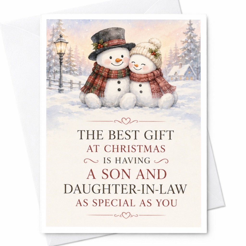 The Best Gift At Christmas Is Having A Son And Daughter-In-Law Christmas Card For Parents Heartfelt Holiday Greeting Card C4183