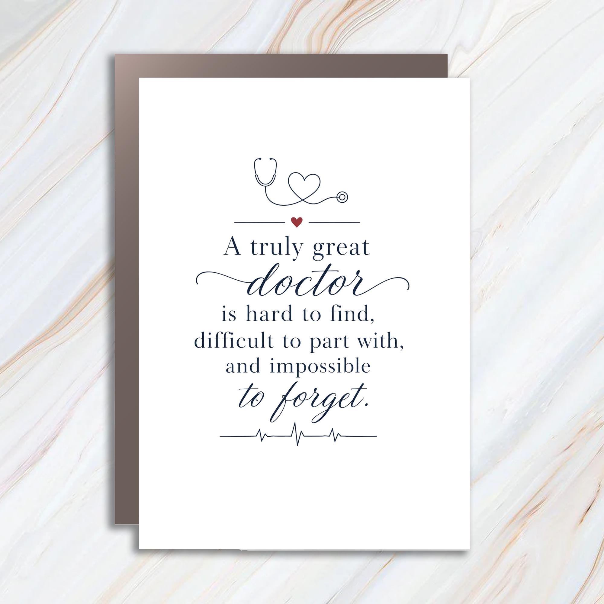 A Truly Great Doctor Thank You Card Medical Appreciation Greeting Card For Doctor Nurse Healthcare Worker Heartfelt Gift C919