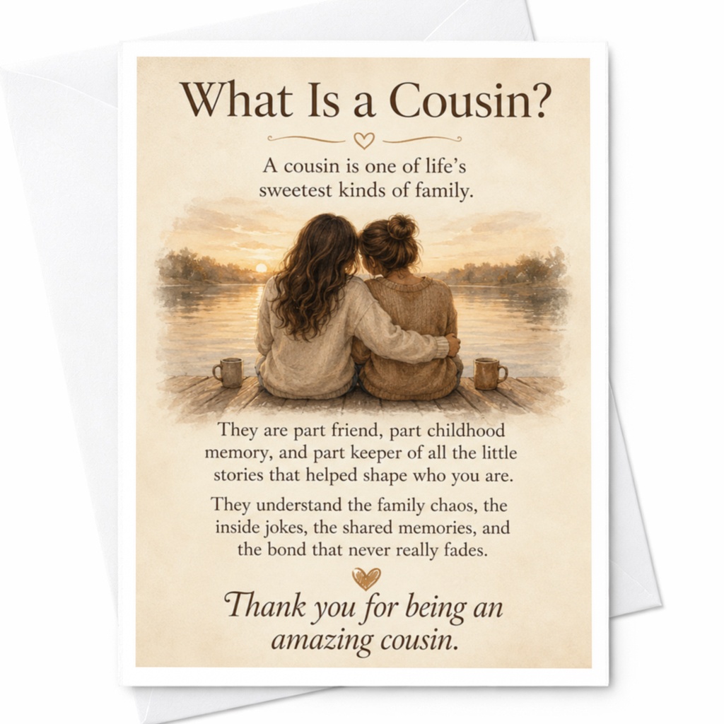 What Is A Cousin? Thank You For Being An Amazing Cousin Card Family Appreciation Greeting Card Sentimental Gift For Cousins C4238
