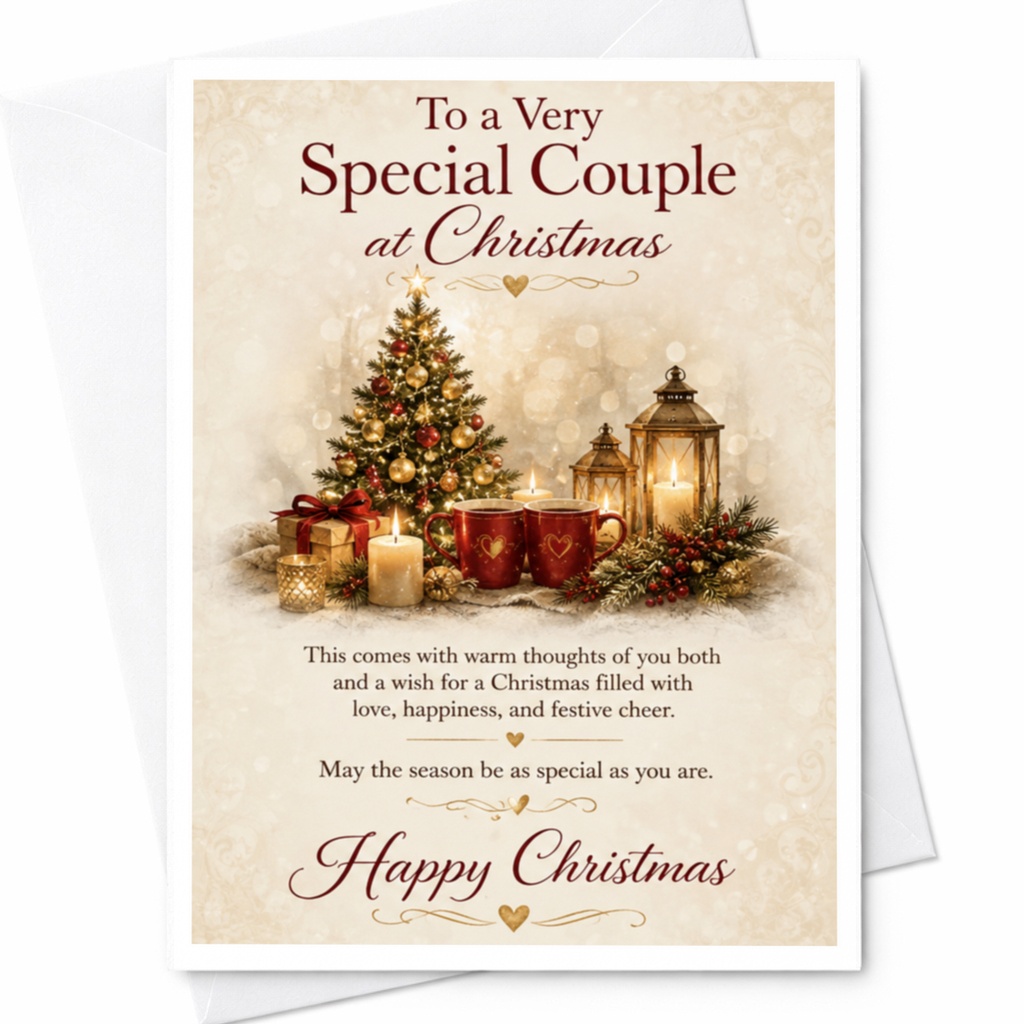 To A Very Special Couple At Christmas Christmas Card Festive Holiday Greeting For Couple Warm Wishes Seasonal Cheer C4226