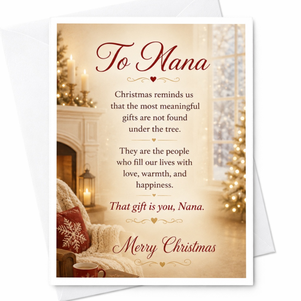 To Nana Christmas Card Meaningful Gifts Love Warmth Happiness Merry Christmas Card For Nana Holiday Greeting Card C4240