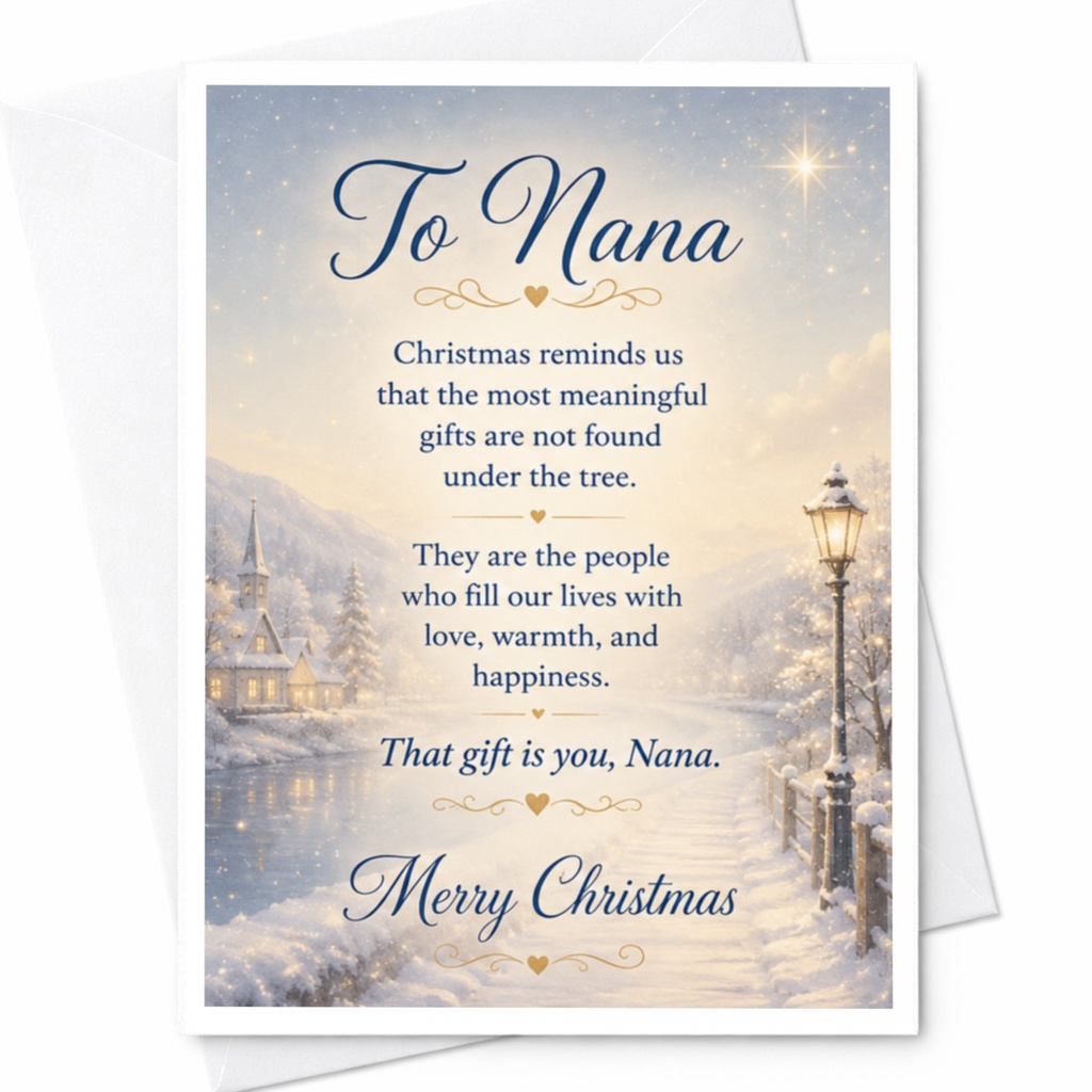 To Nana Christmas Card Meaningful Gifts Love Warmth Happiness Merry Christmas Card For Grandma Holiday Greeting Card C4241