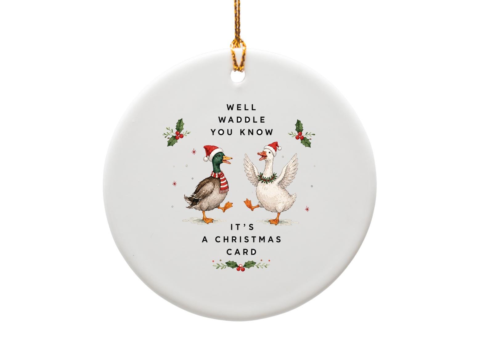 Well Waddle You Know It's A Christmas Card Funny Christmas Card Cute Ducks Holiday Greeting Card For Friend Family CO3