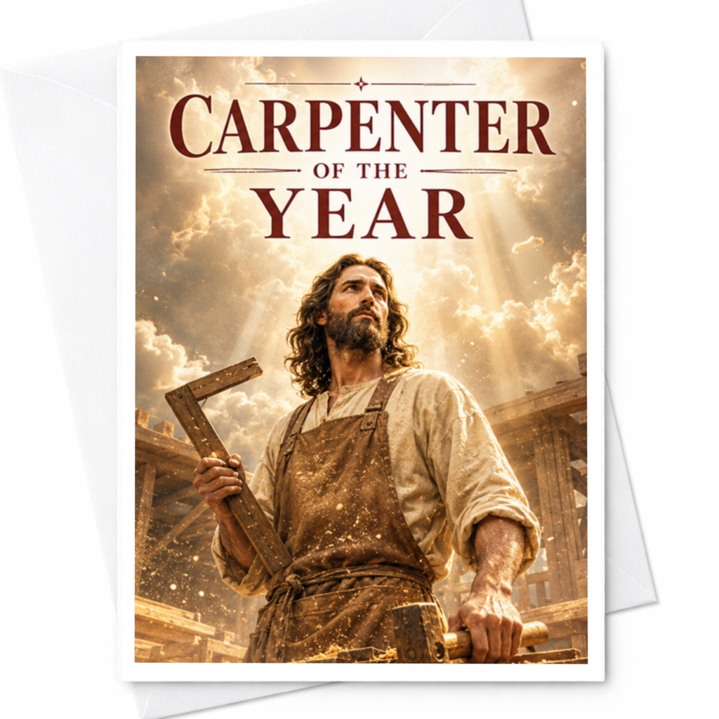Carpenter Of The Year Funny Christmas Card Holiday Greeting Card For Him Dad Husband Carpenter Xmas Card C4289