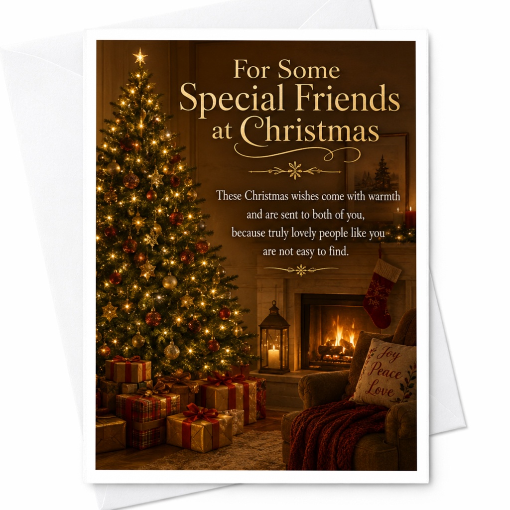 For Some Special Friends At Christmas Holiday Card Warm Wishes Christmas Card For Friends Festive Greeting Card C4312