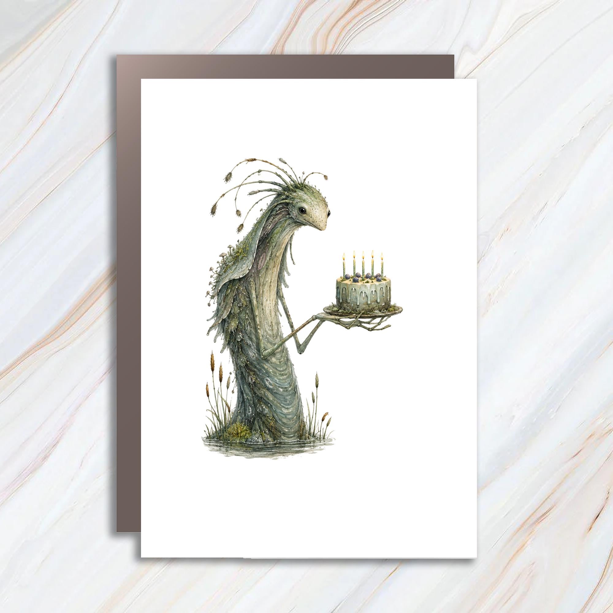 Fantasy Creature Birthday Card Whimsical Greeting Card For Her Unique Art Card Mythical Illustration Birthday Wishes C937