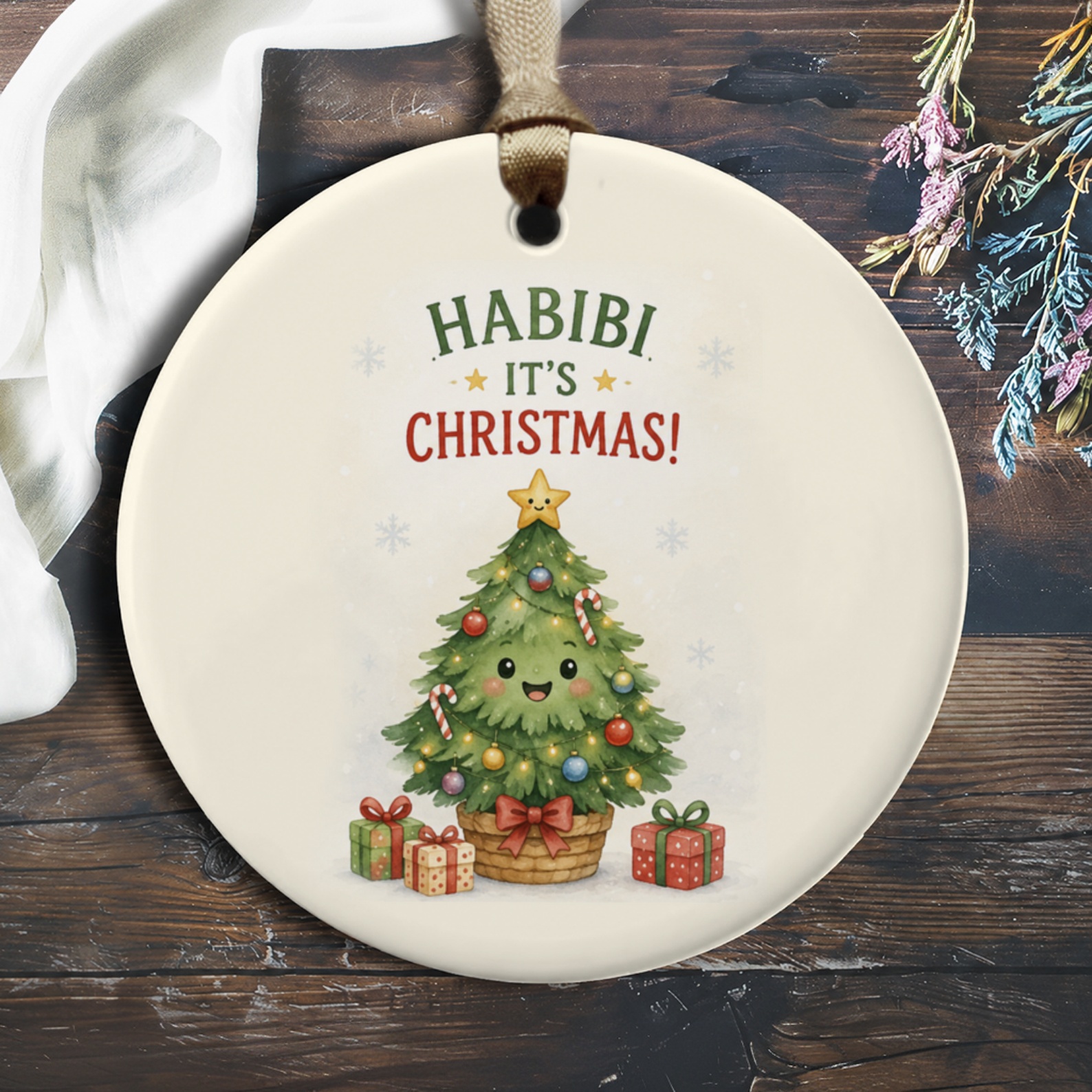 Habibi It's Christmas! Cute Christmas Tree Ornament Holiday Decor Festive Gift Idea Xmas Tree Decoration For Home O137