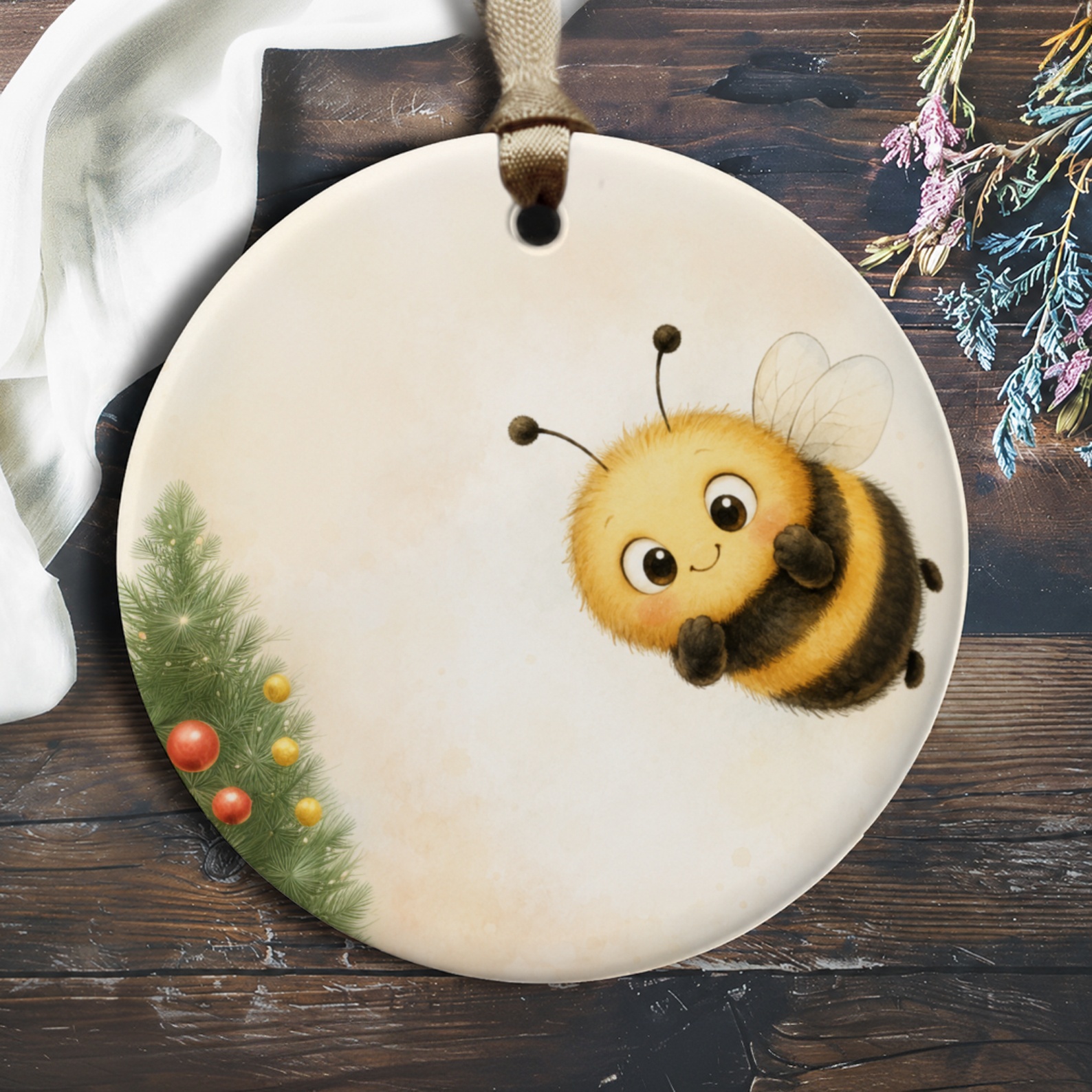Cute Bee Christmas Ornament Adorable Holiday Decor Bumblebee Tree Decoration For Kids Festive Home Decor Gift Idea O144