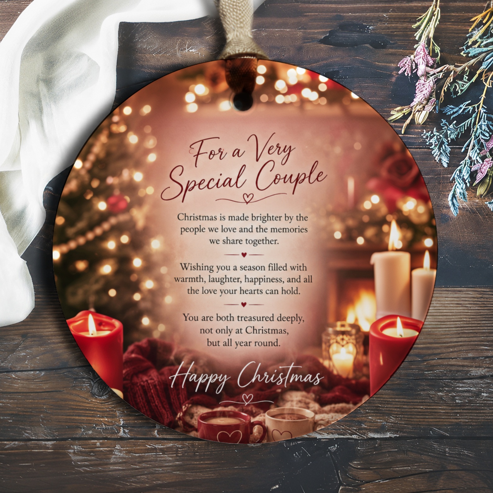 For A Very Special Couple Christmas Ornament Happy Christmas Tree Decoration Romantic Gift For Couple Holiday Decor O204