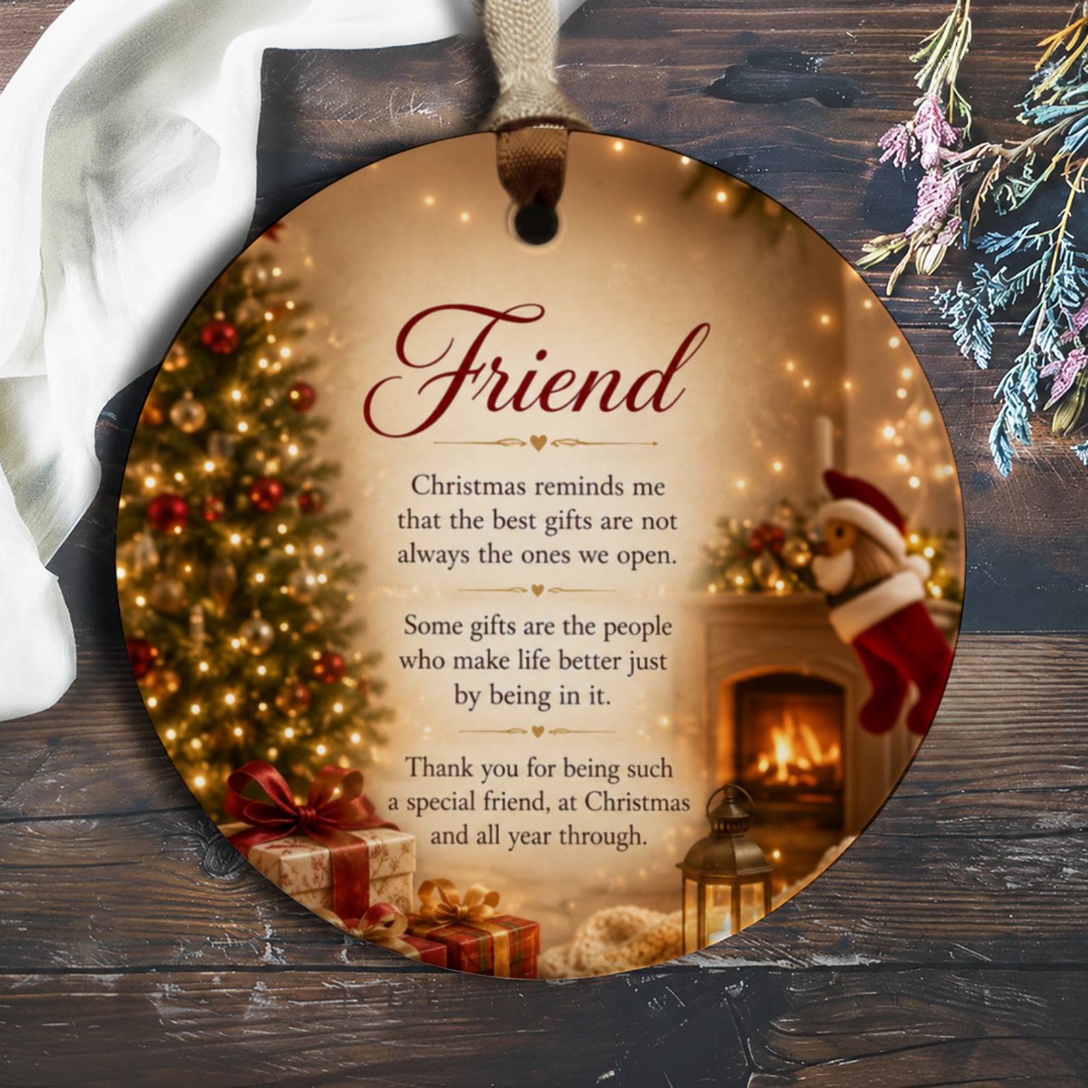 Friend Christmas Ornament Special Friend Gift Holiday Decor Christmas Tree Decoration Sentimental Keepsake Present O213