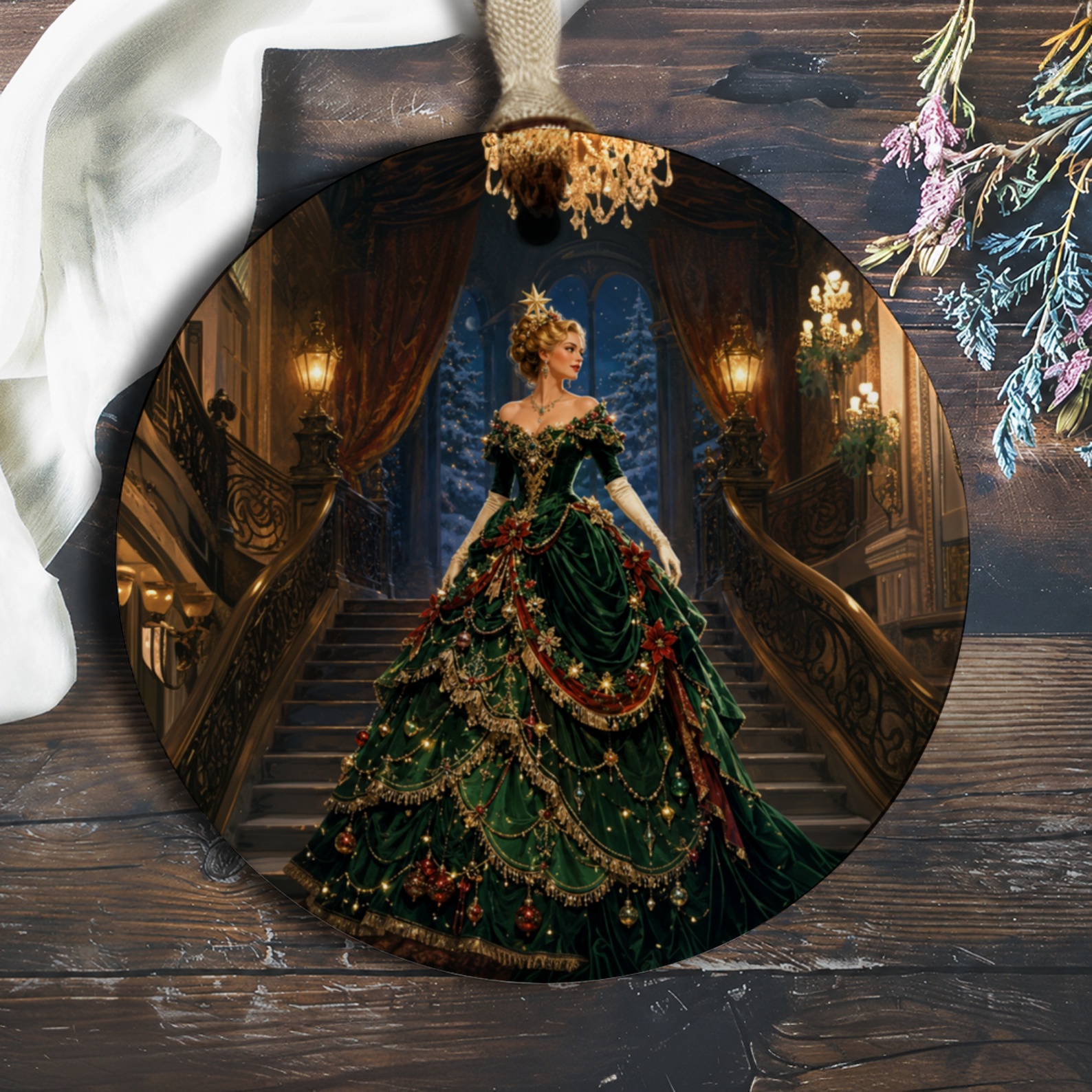 Elegant Christmas Ornament Festive Gown Holiday Decor Victorian Style Ornament For Home Decoration O198