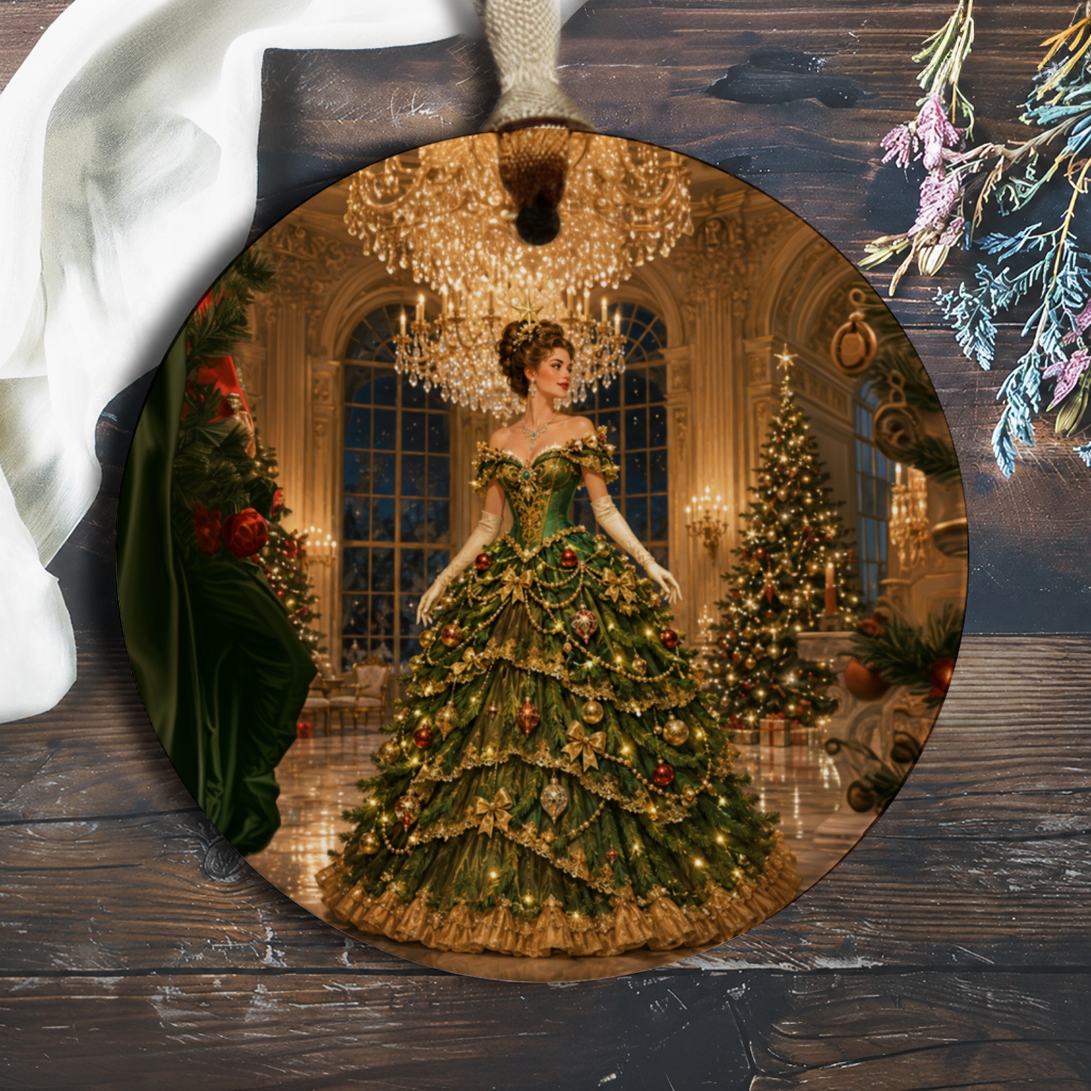 Elegant Christmas Ornament Victorian Woman In Tree Dress Holiday Decor Festive Home Decoration Unique Gift Idea O199