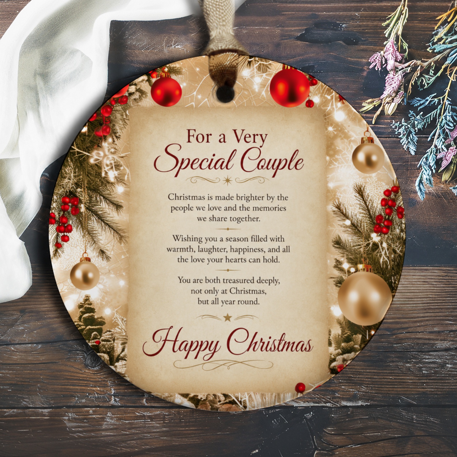 For A Very Special Couple Happy Christmas Ornament Festive Holiday Decor Gift For Couple Seasonal Decoration O205