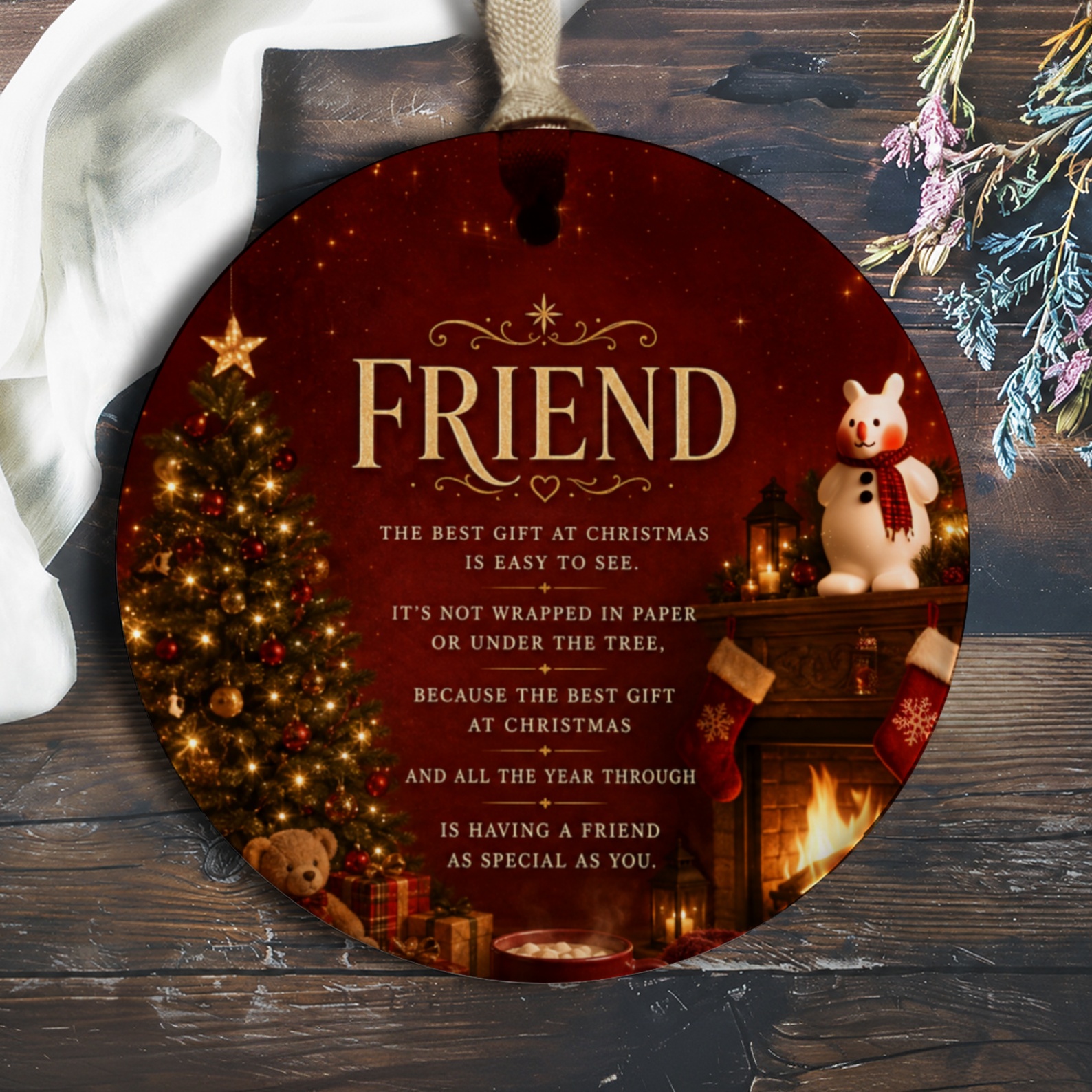 Friend Christmas Ornament Best Gift At Christmas Tree Decoration Holiday Decor For Friend Special Keepsake O231