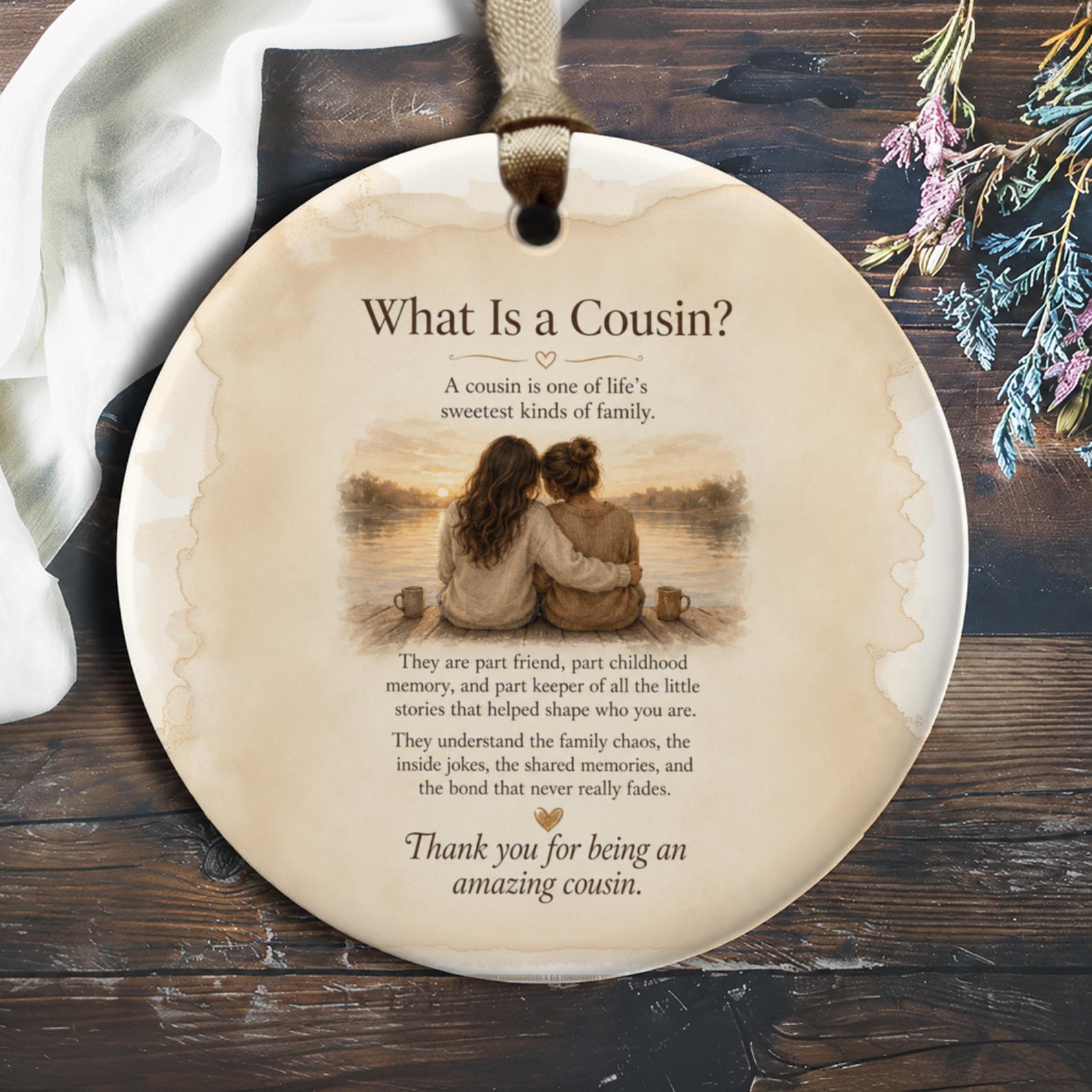 What Is A Cousin? Thank You For Being An Amazing Cousin Ornament Family Appreciation Gift Sentimental Keepsake For Cousins O293