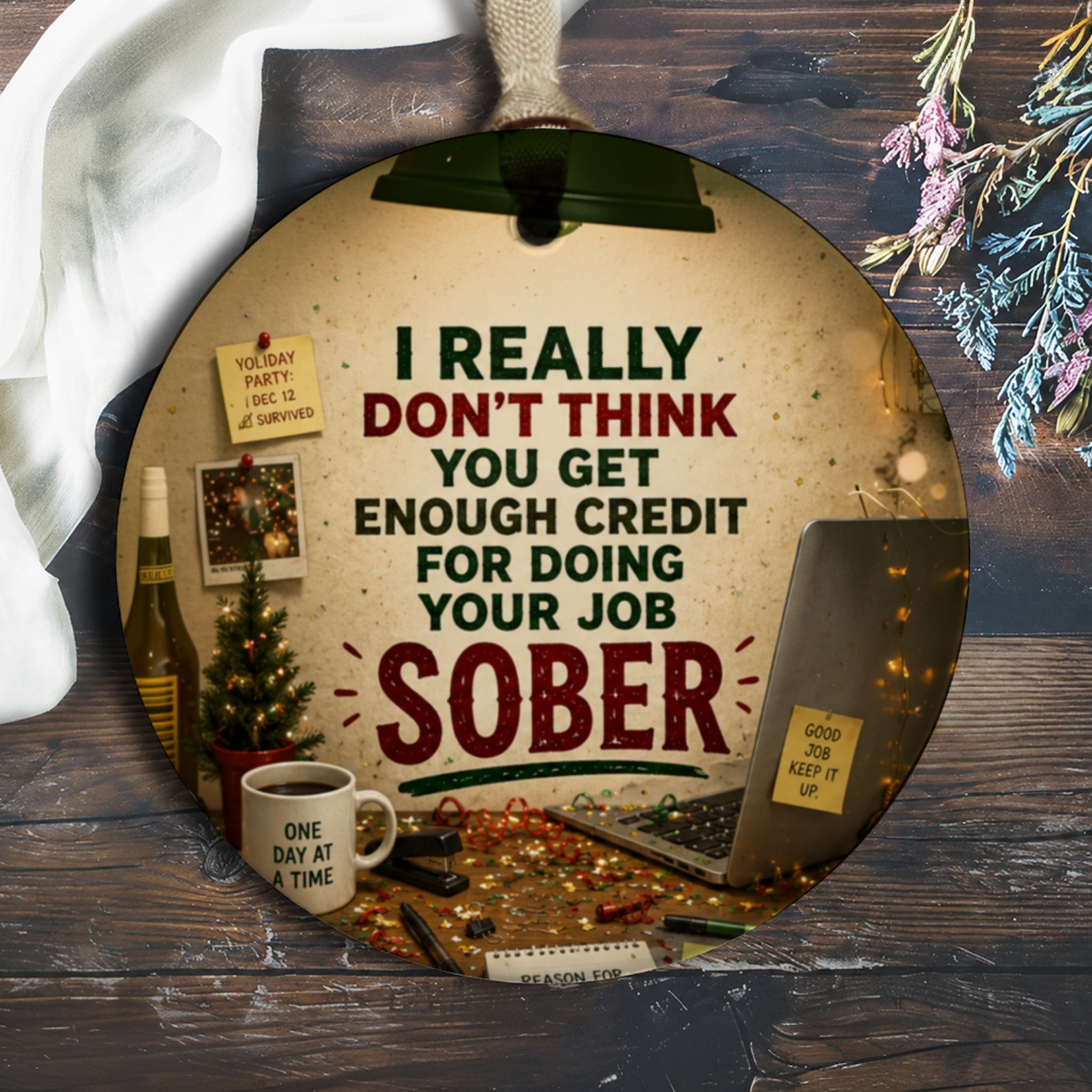 I Really Don't Think You Get Enough Credit For Doing Your Job Sober Funny Office Ornament Workplace Gift Coworker Desk Decor O303