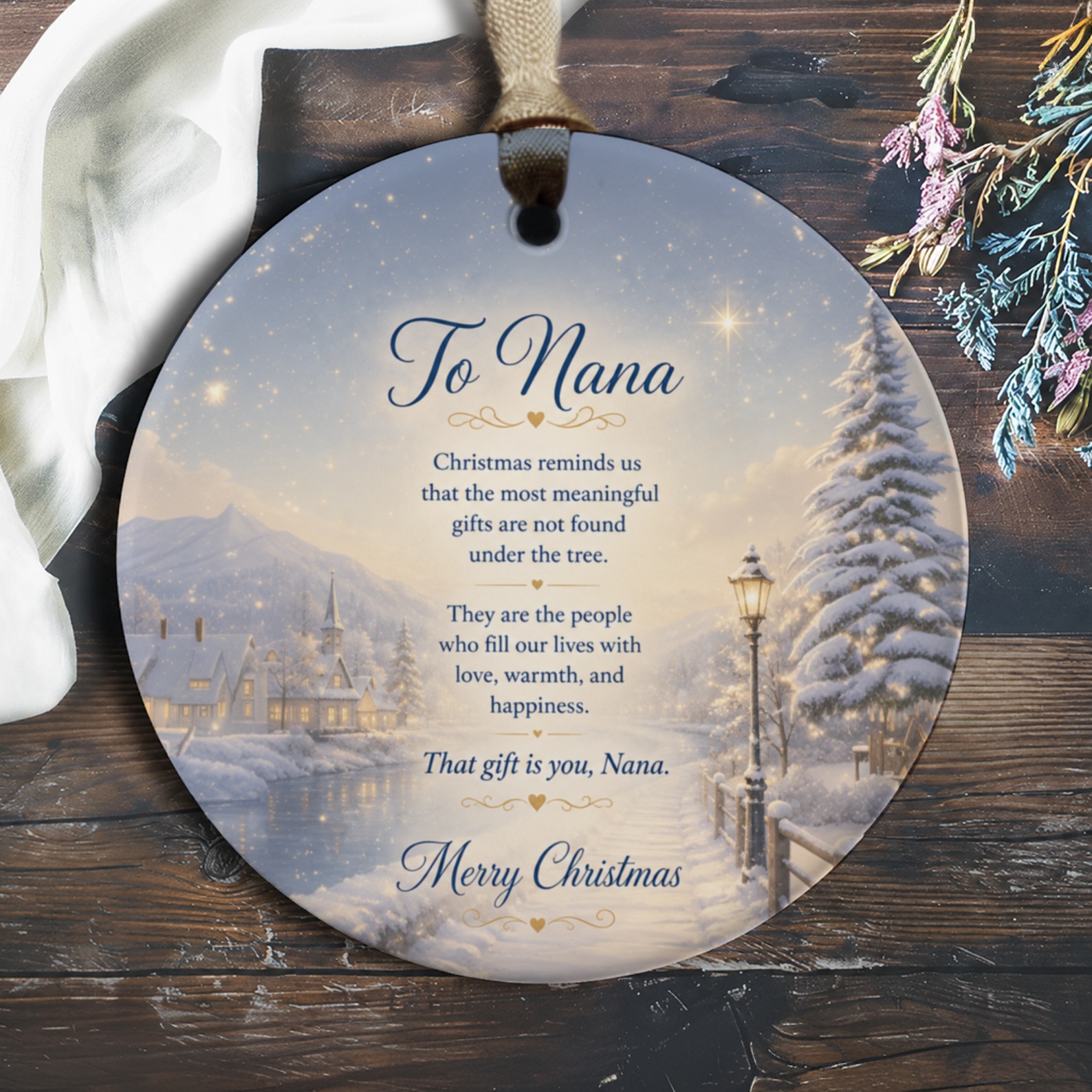 To Nana Christmas Ornament Meaningful Gifts Winter Scene Merry Christmas Decoration For Nana Holiday Keepsake O296