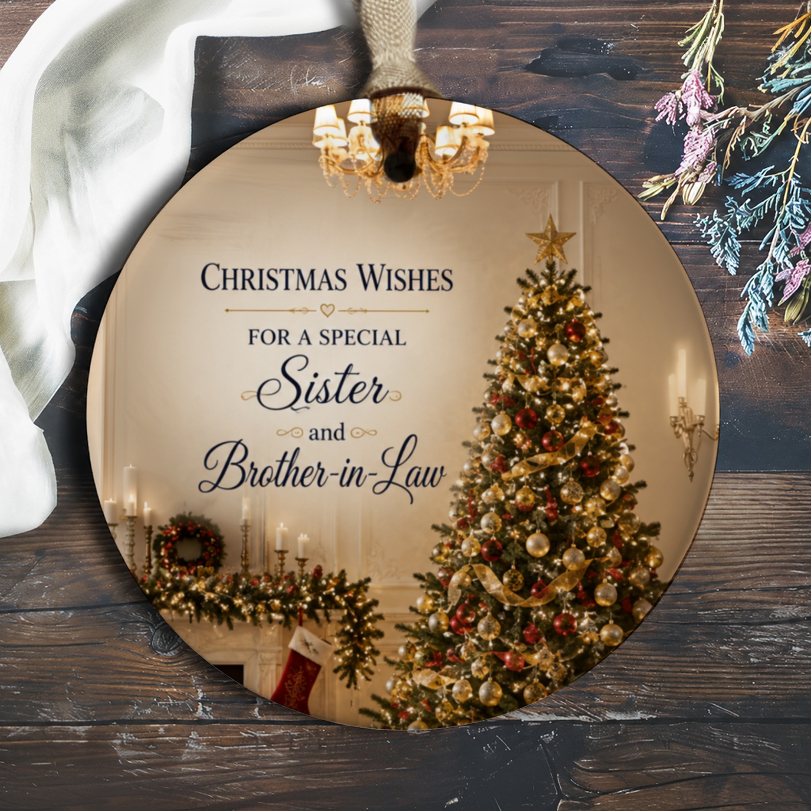 Christmas Wishes For A Special Sister And Brother-In-Law Ornament Holiday Decor Gift Keepsake Tree Decoration O336