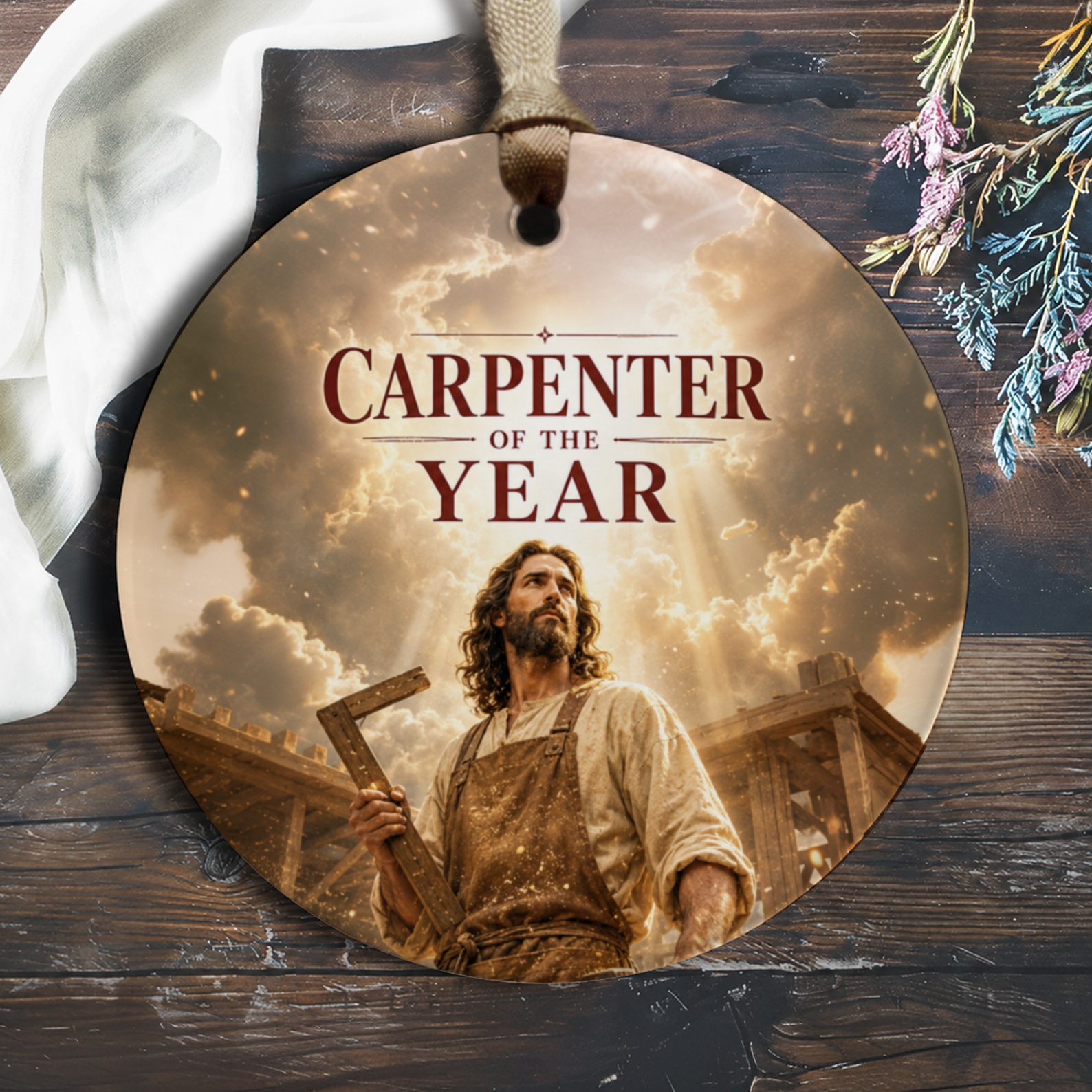 Carpenter Of The Year Ornament Inspirational Gift For Carpenter Rustic Decor Motivational Art For Him Workshop Decor O343