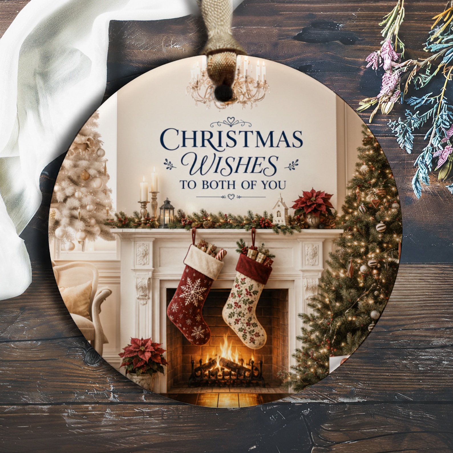 Christmas Wishes To Both Of You Ornament Holiday Decor Christmas Tree Decoration Festive Home Decor Gift For Couple O322