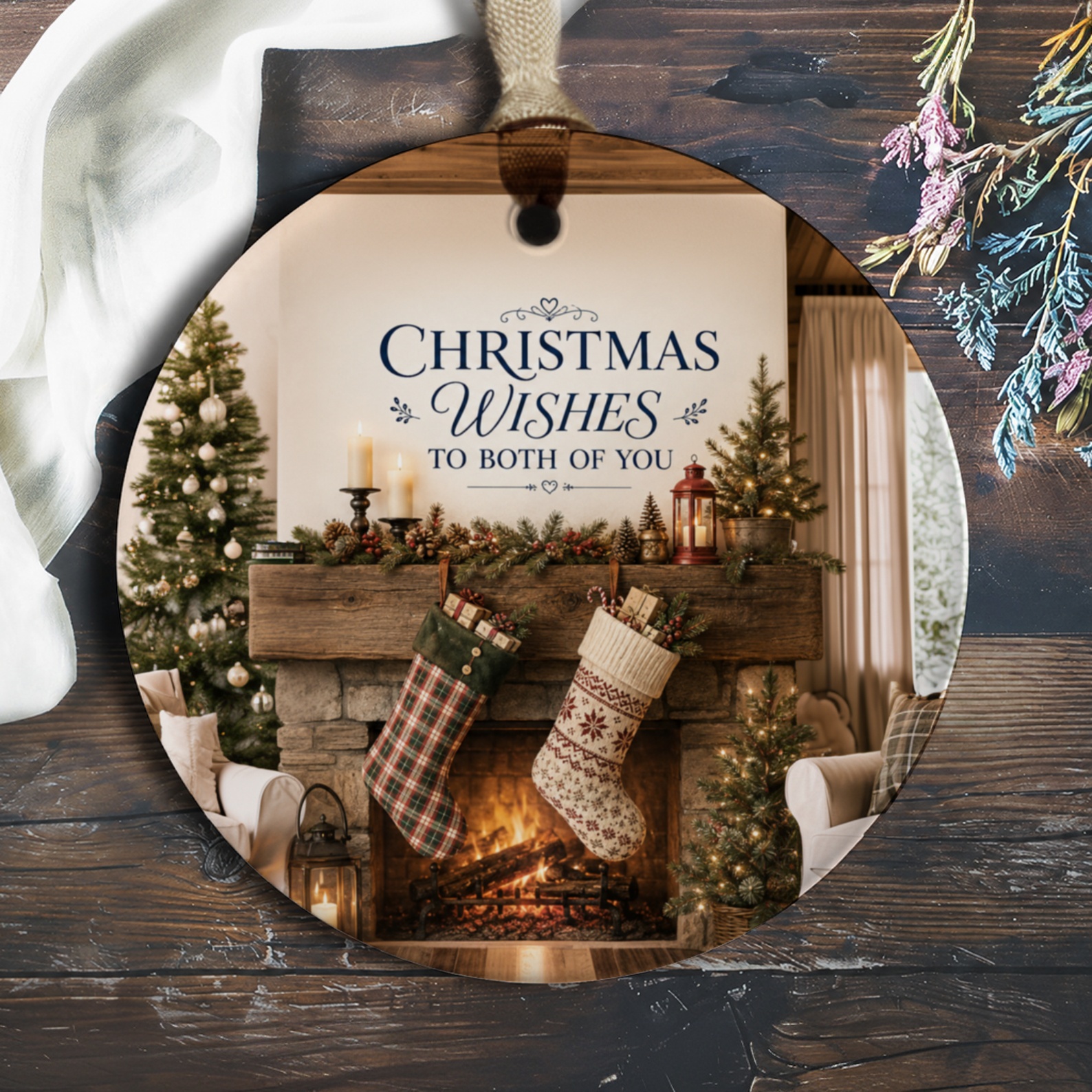 Christmas Wishes To Both Of You Ornament Holiday Decor Christmas Tree Decoration Festive Mantel Stockings Gift O323