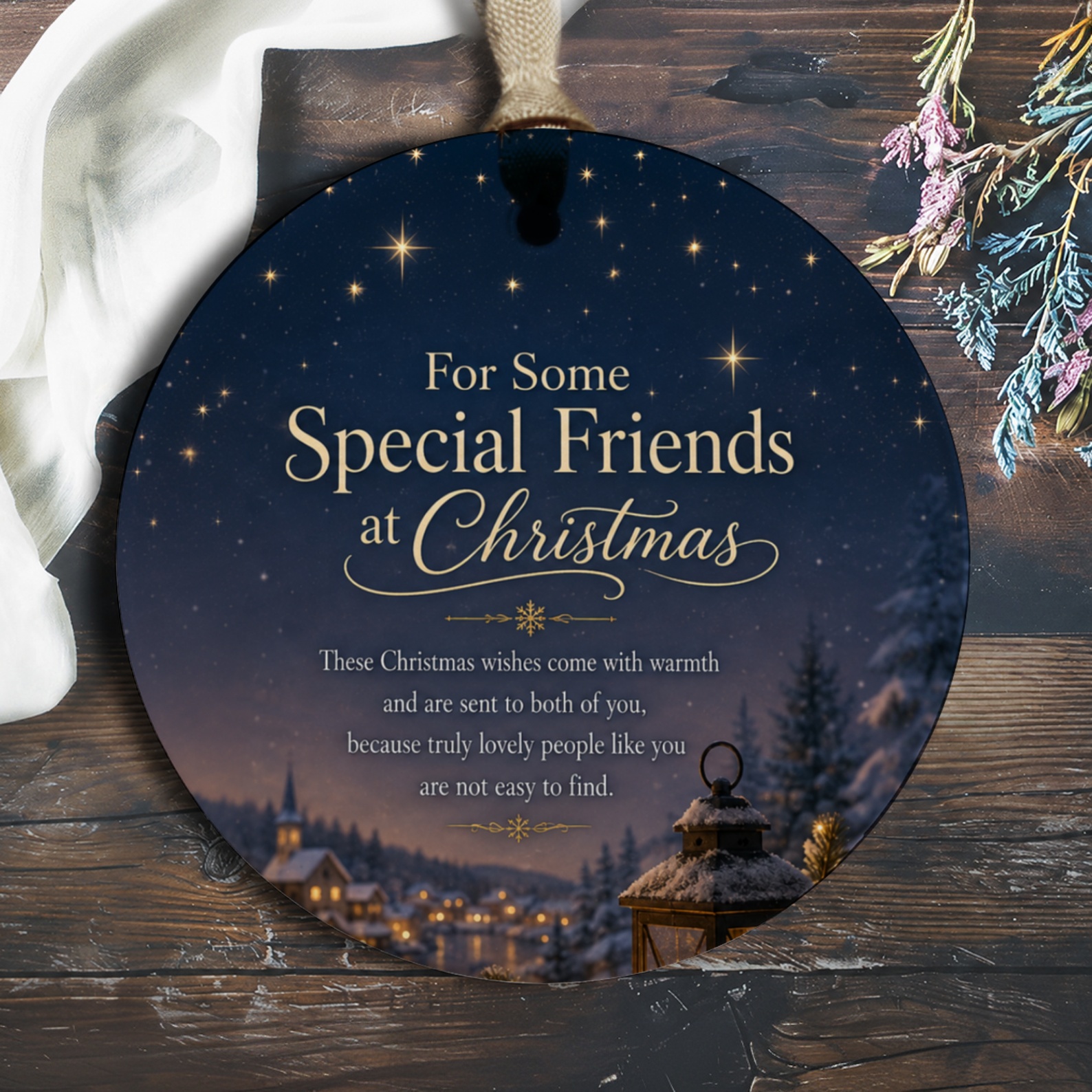 For Some Special Friends At Christmas Ornament Holiday Decoration Winter Scene Gift Keepsake Christmas Tree Decor O365