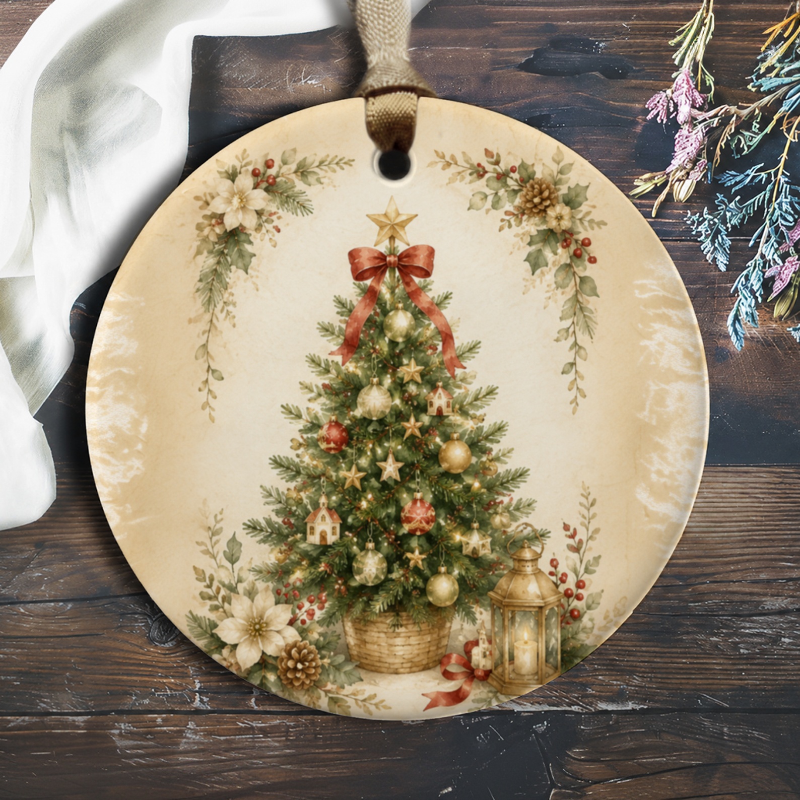 Vintage Christmas Tree Ornament Holiday Decor Festive Home Decoration Rustic Style Christmas Ornament For Tree O370