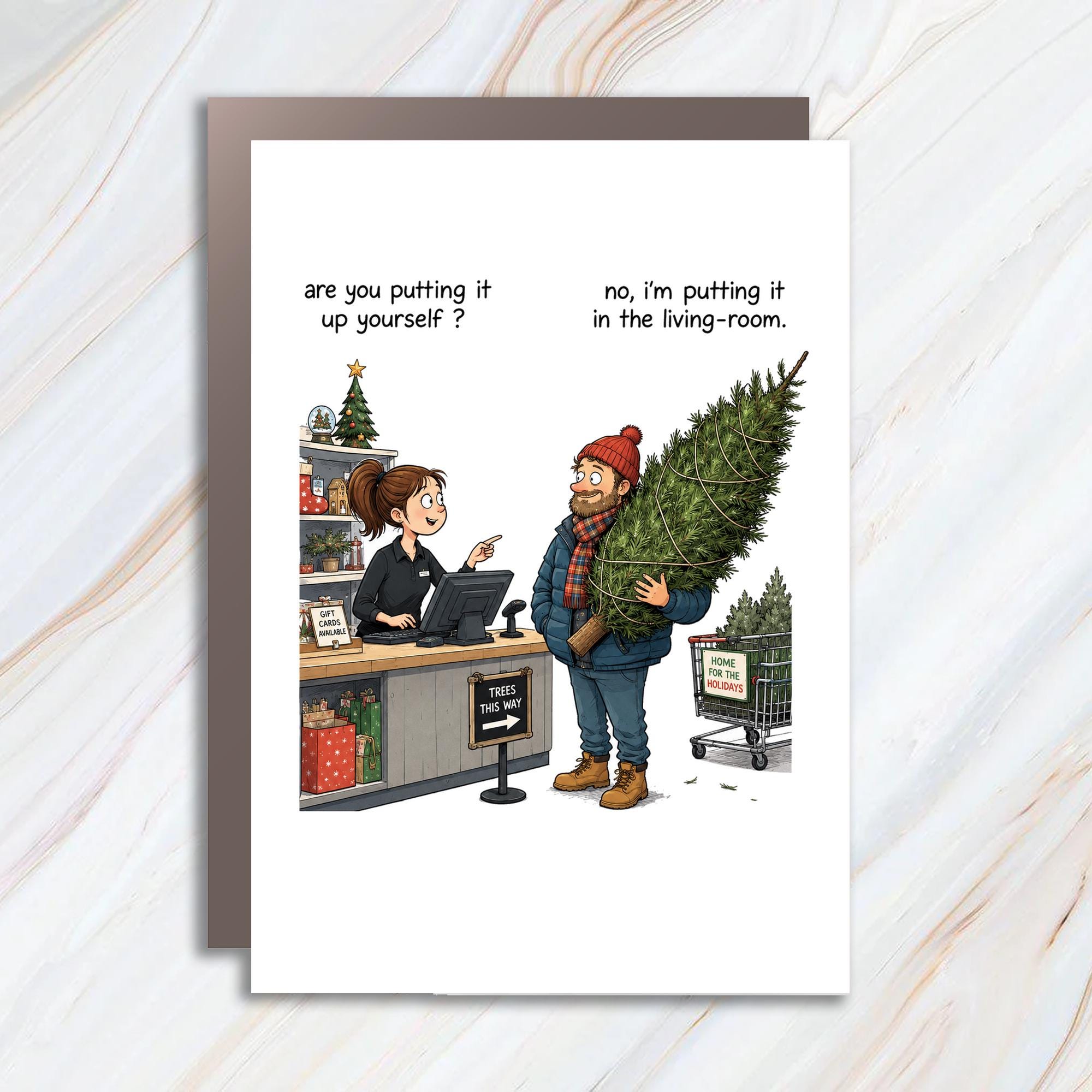 Are You Putting It Up Yourself? Funny Christmas Card Holiday Greeting Card Rude For Him Adult Xmas Card C964