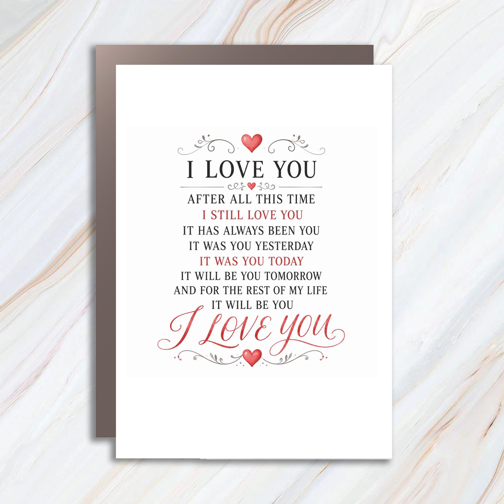 I Love You Romantic Anniversary Card For Wife Husband Girlfriend Boyfriend Sweet Love Message Heart C979