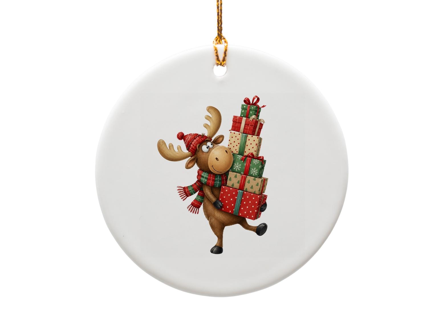 Whimsical Moose Christmas Ornament Cute Holiday Decor Festive Animal Fun Gift Idea For Kids And Family O977