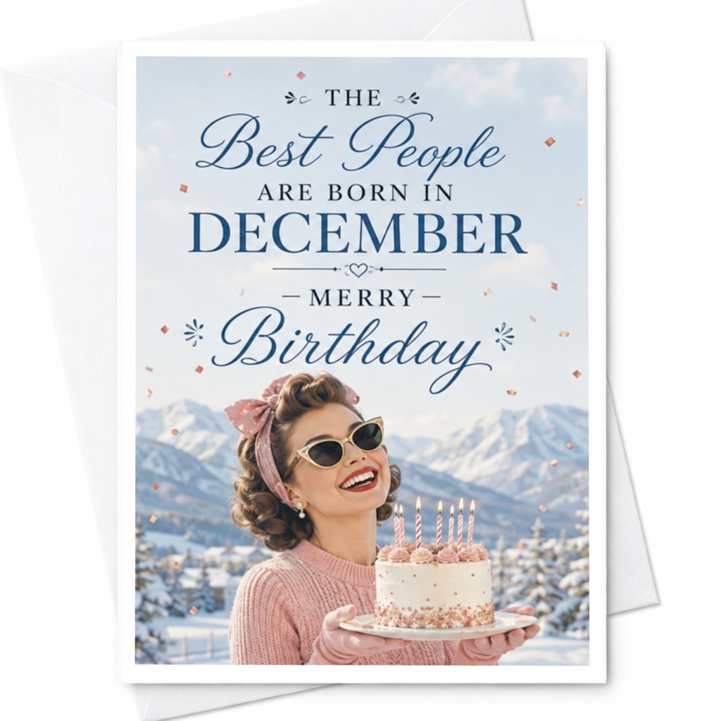 The Best People Are Born In December Merry Birthday Card December Birthday Celebration Winter Theme For Her Him C4369