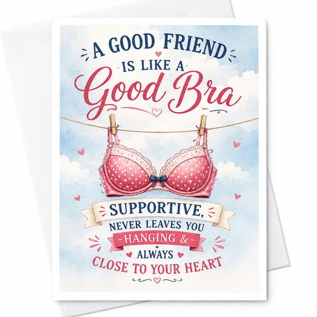 A Good Friend Is Like A Good Bra Friendship Card Supportive Funny Greeting Card For Best Friend Birthday Card C4418