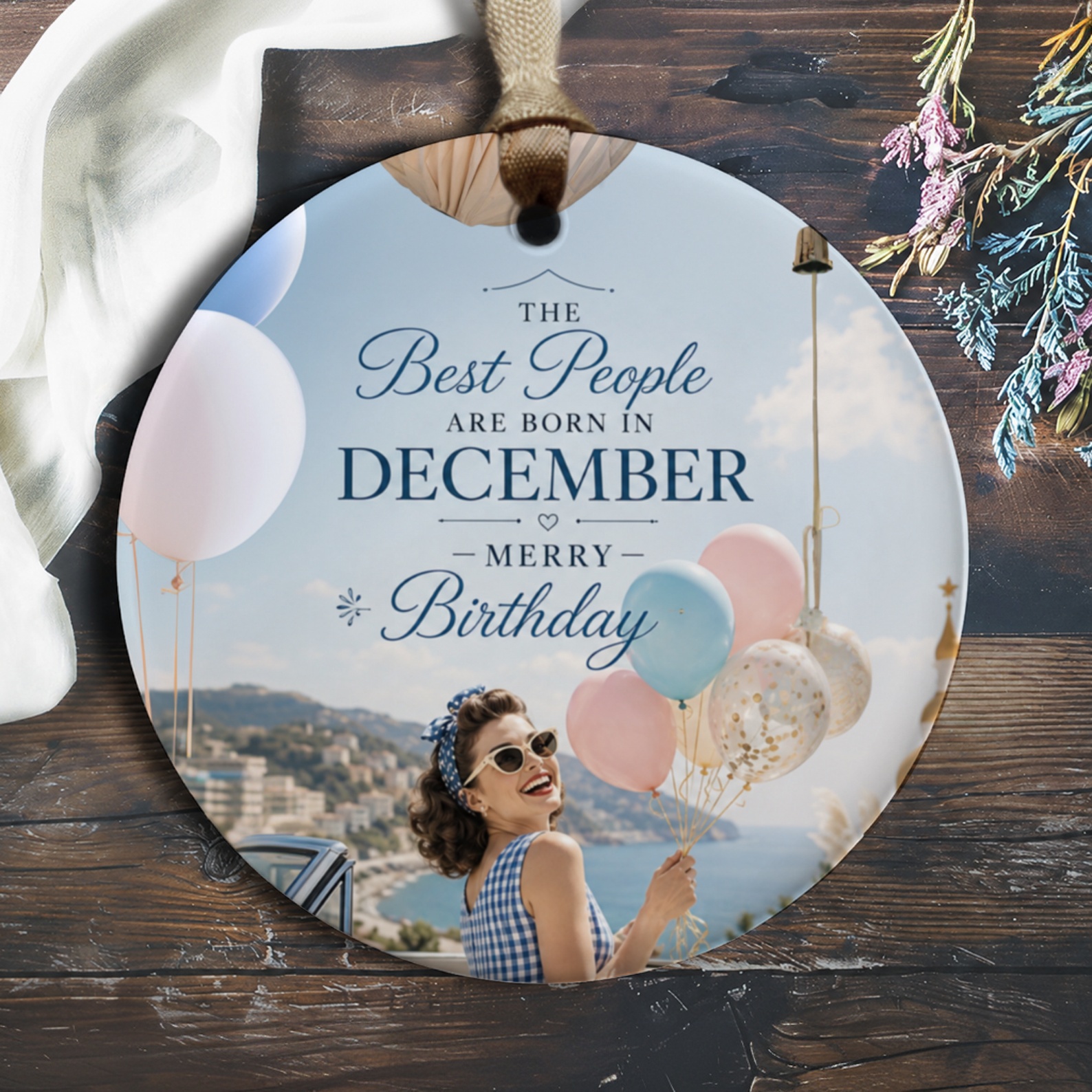The Best People Are Born In December Merry Birthday Ornament December Birthday Gift For Her Celebration Decor Unique Keepsake O412